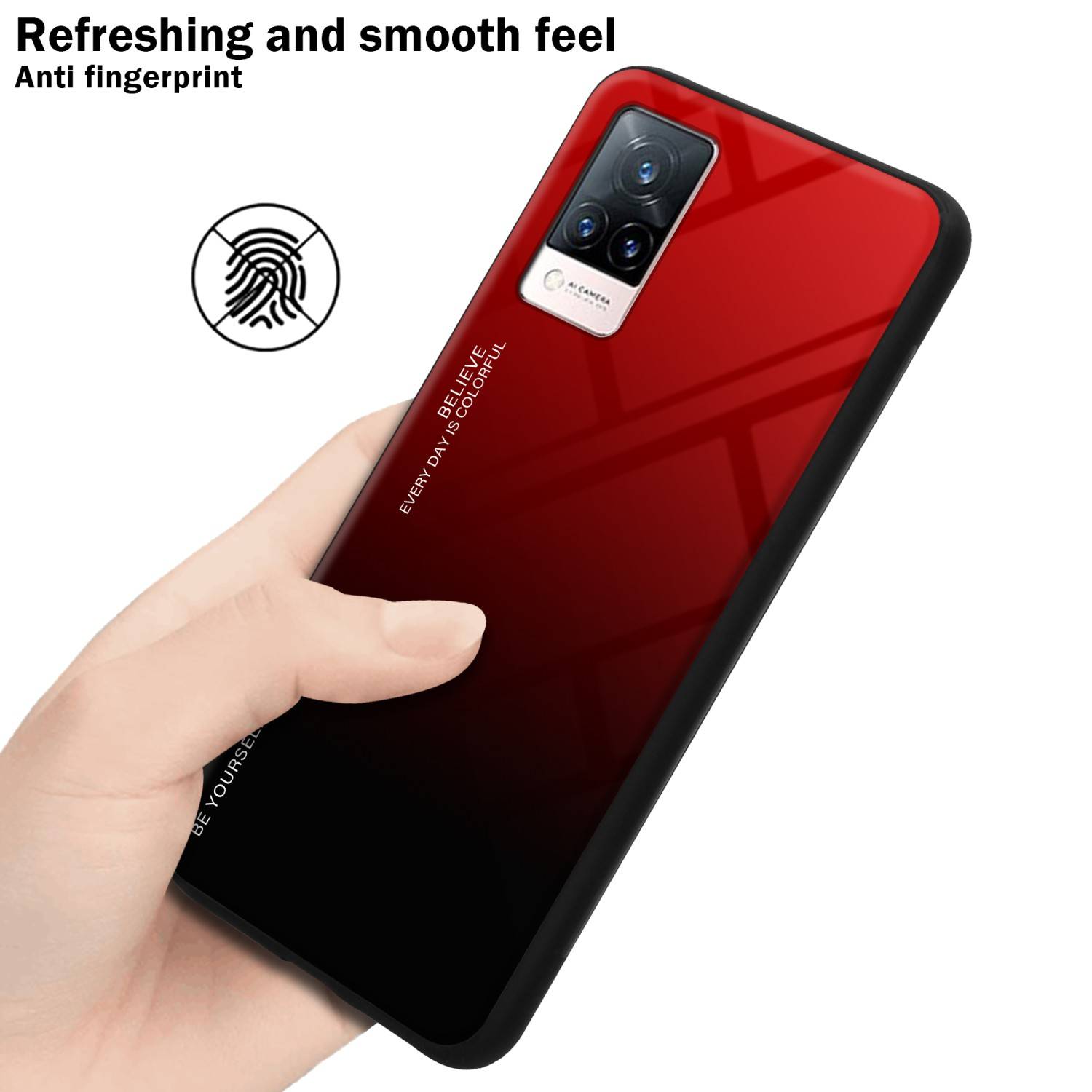 Cadorabo Hülle für Vivo V21 4G / 5G Schutz Hülle in Schwarz Handyhülle TPU Etui Cover Case Tempered Glas