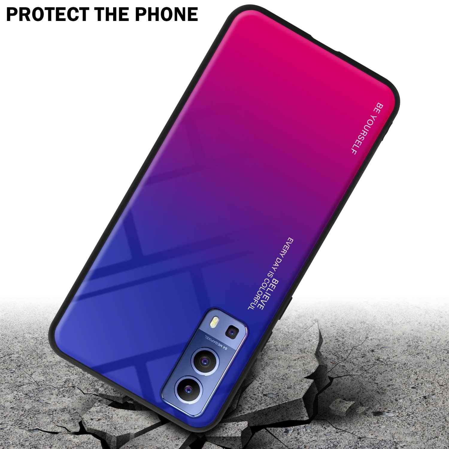 Cadorabo Hülle für Vivo Y52 5G / Y72 5G Schutz Hülle in Schwarz Handyhülle TPU Etui Cover Case Tempered Glas