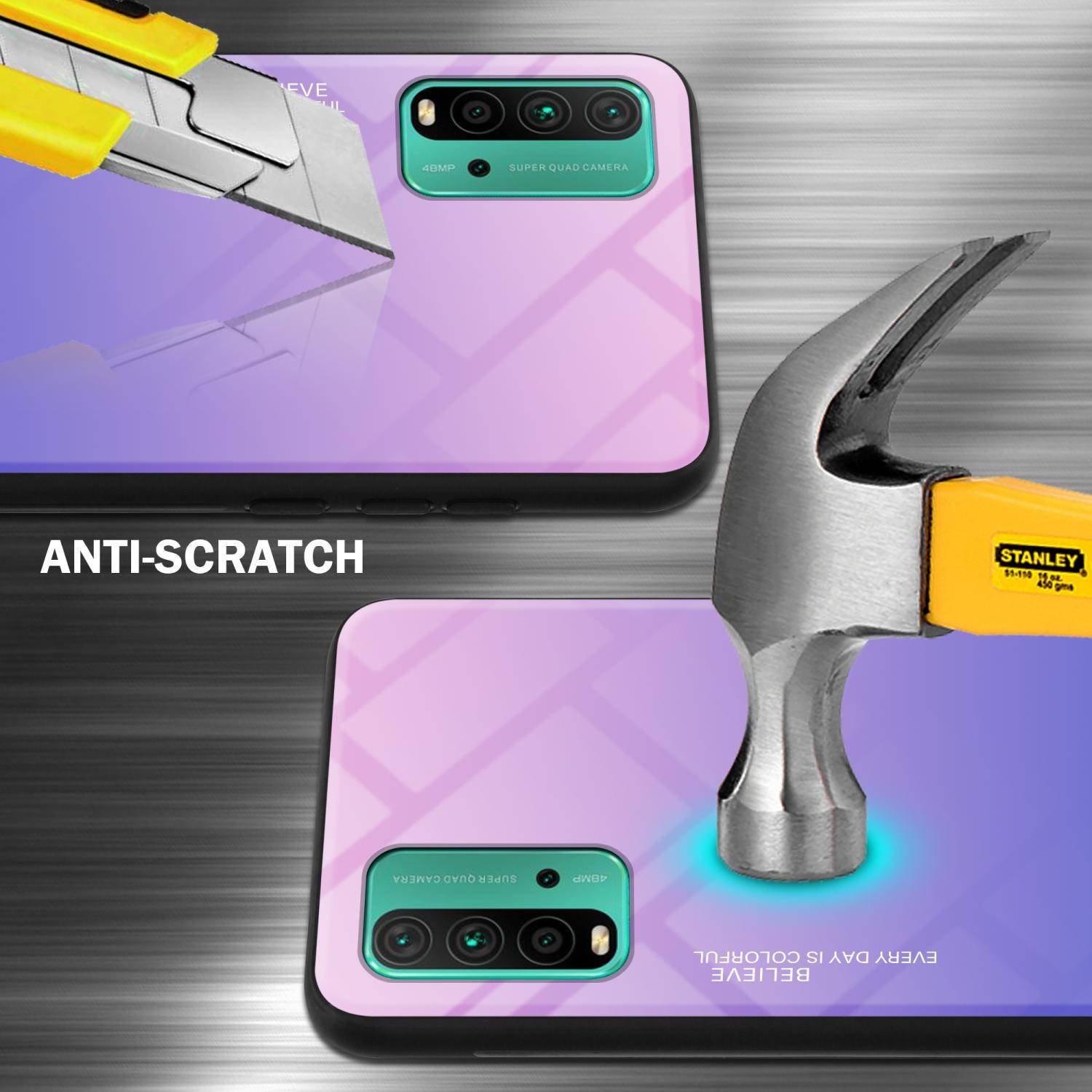 Cadorabo Hülle für Xiaomi RedMi 9T / POCO M3 Schutz Hülle in Schwarz Handyhülle TPU Etui Cover Case Tempered Glas