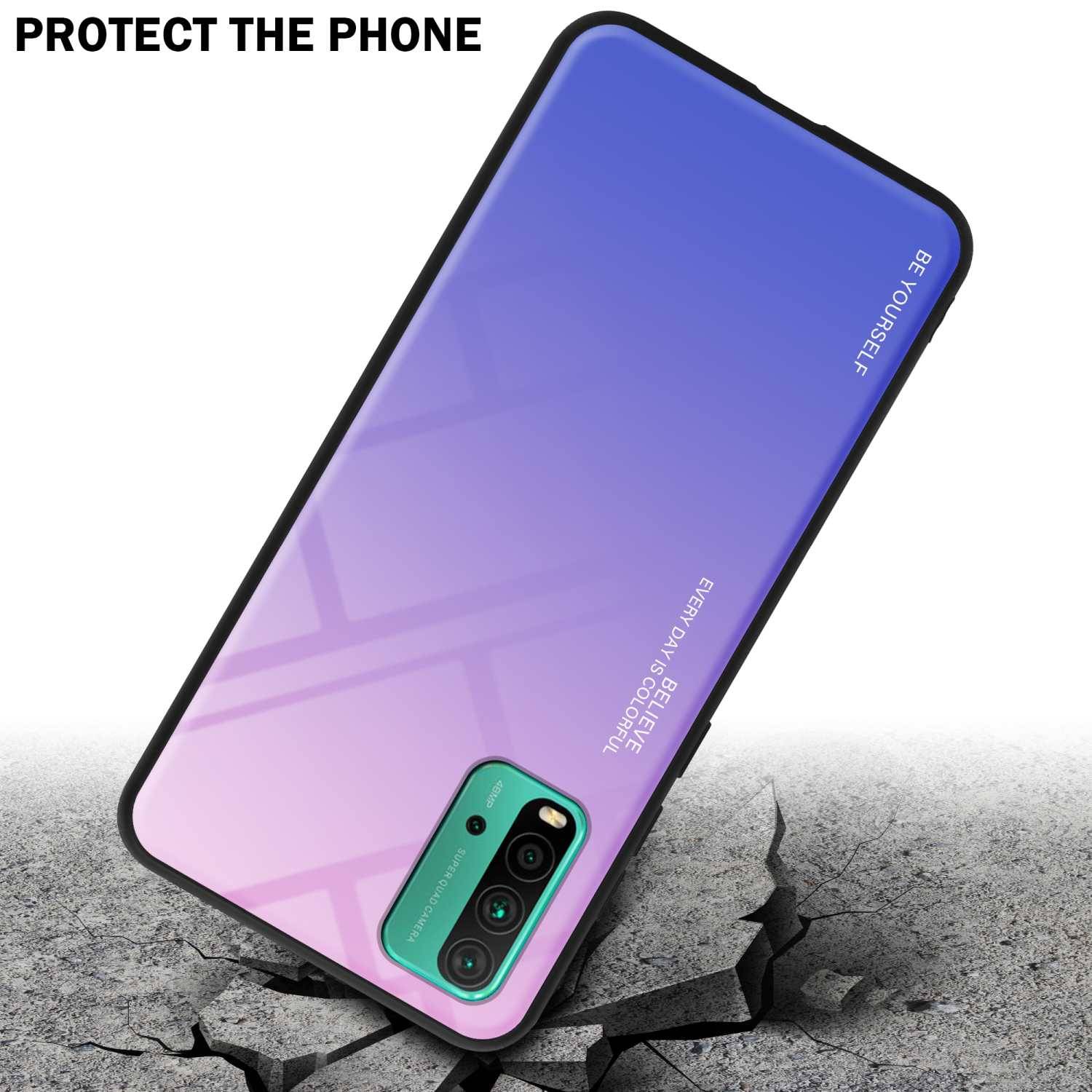 Cadorabo Hülle für Xiaomi RedMi 9T / POCO M3 Schutz Hülle in Schwarz Handyhülle TPU Etui Cover Case Tempered Glas