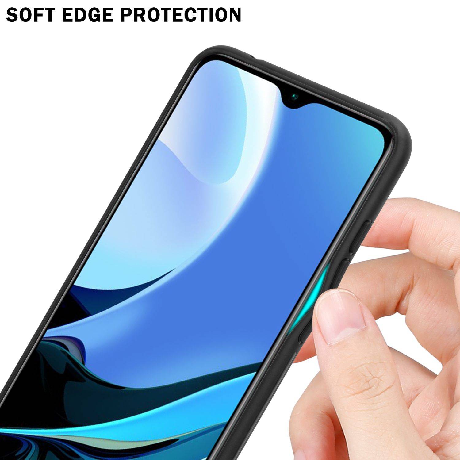 Cadorabo Hülle für Xiaomi RedMi 9T / POCO M3 Schutz Hülle in Schwarz Handyhülle TPU Etui Cover Case Tempered Glas