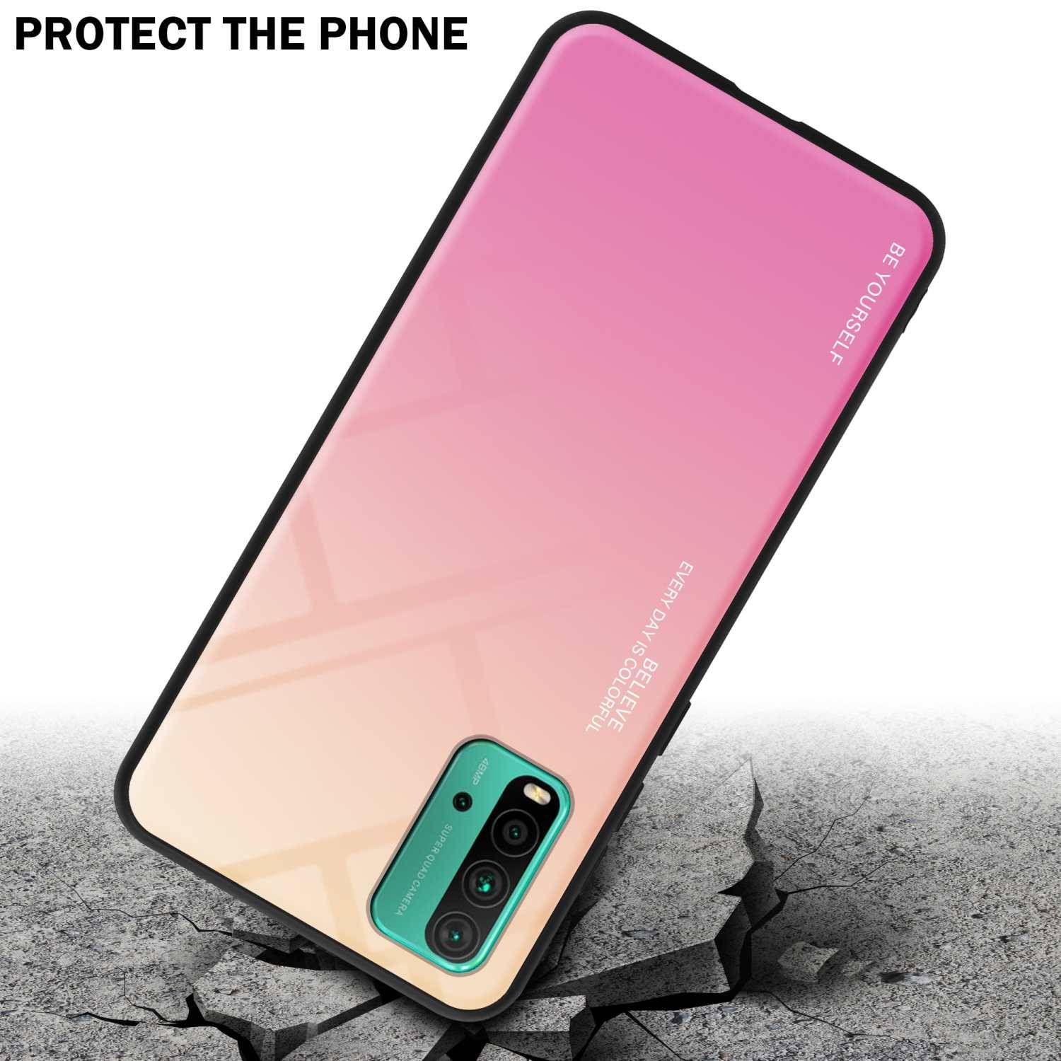 Cadorabo Hülle für Xiaomi RedMi 9T / POCO M3 Schutz Hülle in Schwarz Handyhülle TPU Etui Cover Case Tempered Glas