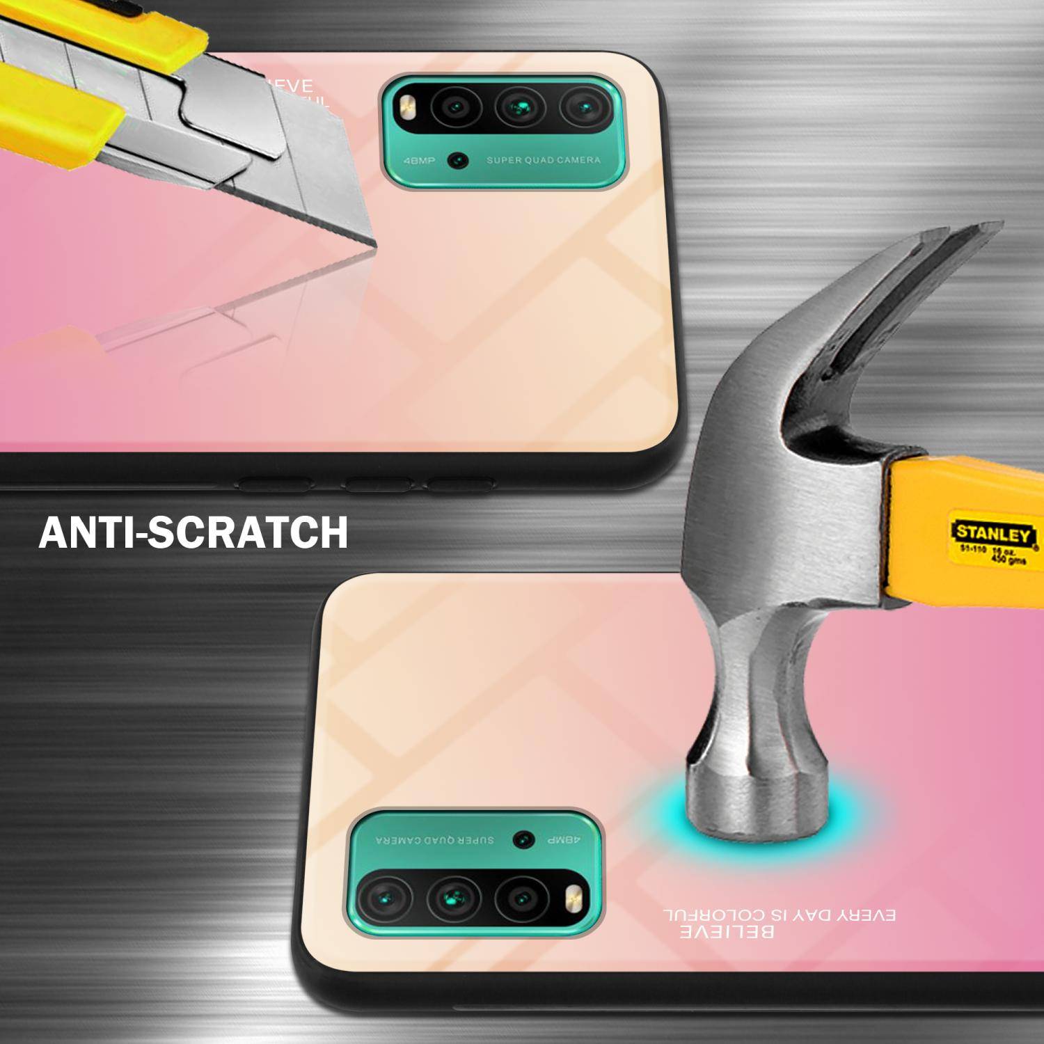 Cadorabo Hülle für Xiaomi RedMi 9T / POCO M3 Schutz Hülle in Schwarz Handyhülle TPU Etui Cover Case Tempered Glas