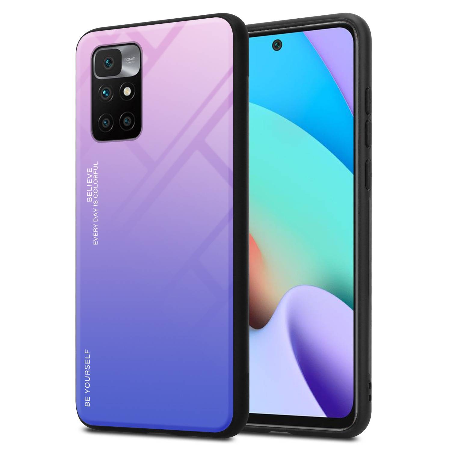 Cadorabo Hülle für Xiaomi RedMi 10 / RedMi NOTE 11 4G Schutz Hülle in Schwarz Handyhülle TPU Etui Cover Case Tempered