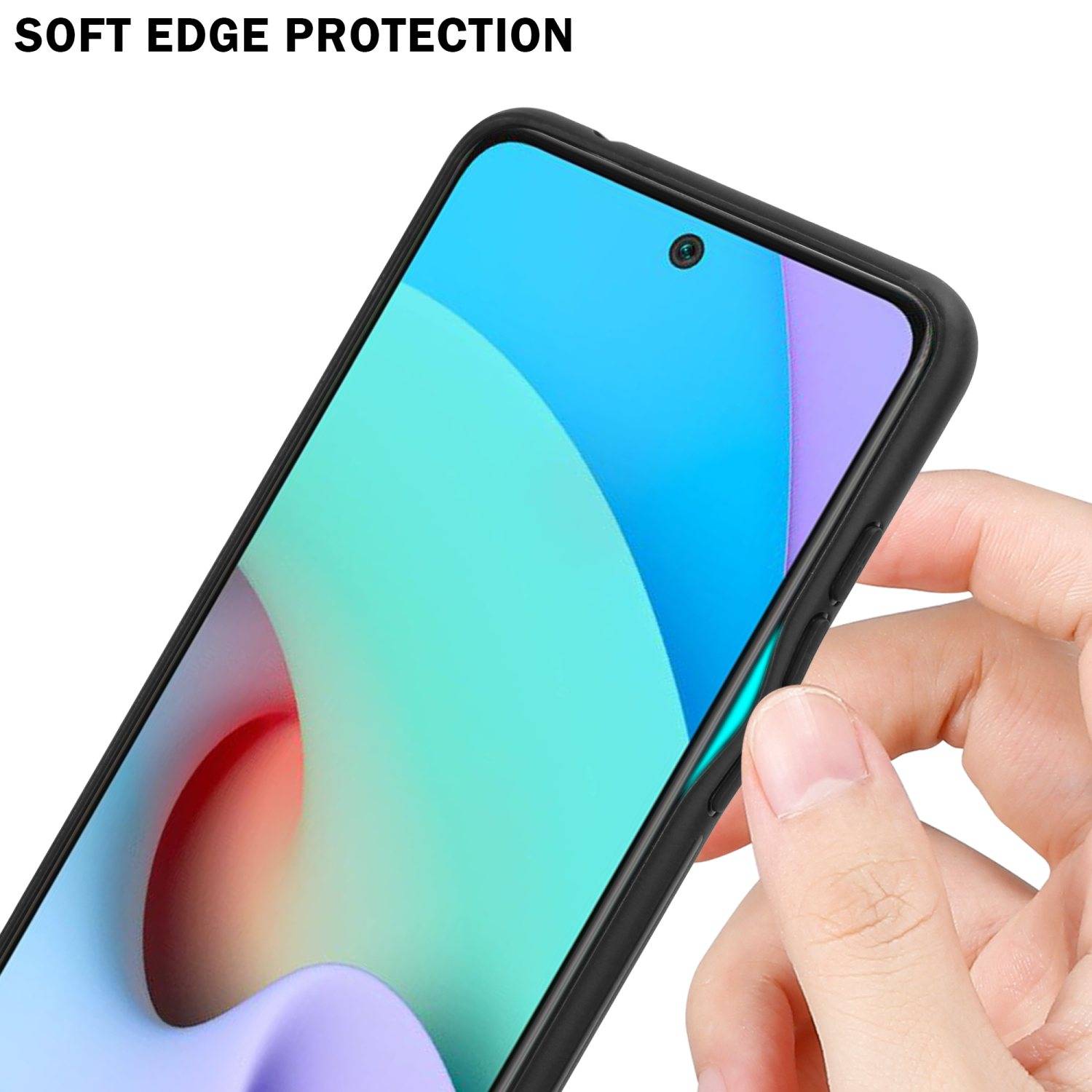 Cadorabo Hülle für Xiaomi RedMi 10 / RedMi NOTE 11 4G Schutz Hülle in Schwarz Handyhülle TPU Etui Cover Case Tempered