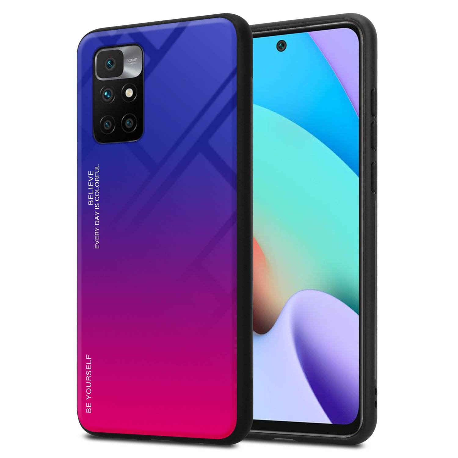 Cadorabo Hülle für Xiaomi RedMi 10 / RedMi NOTE 11 4G Schutz Hülle in Schwarz Handyhülle TPU Etui Cover Case Tempered