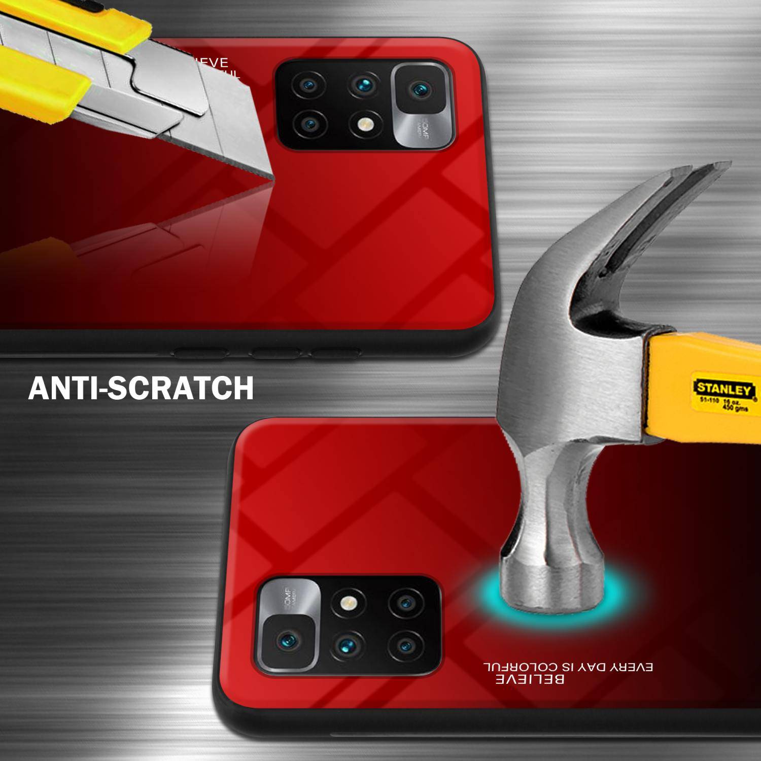 Cadorabo Hülle für Xiaomi RedMi 10 / RedMi NOTE 11 4G Schutz Hülle in Schwarz Handyhülle TPU Etui Cover Case Tempered