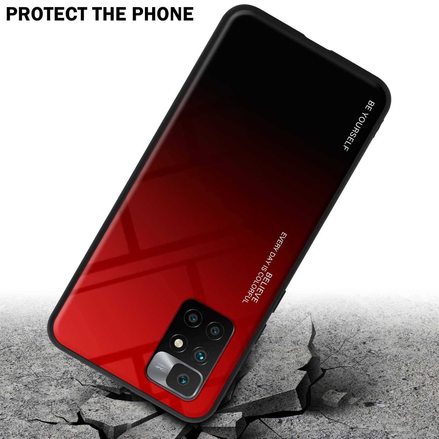 Cadorabo Hülle für Xiaomi RedMi 10 / RedMi NOTE 11 4G Schutz Hülle in Schwarz Handyhülle TPU Etui Cover Case Tempered