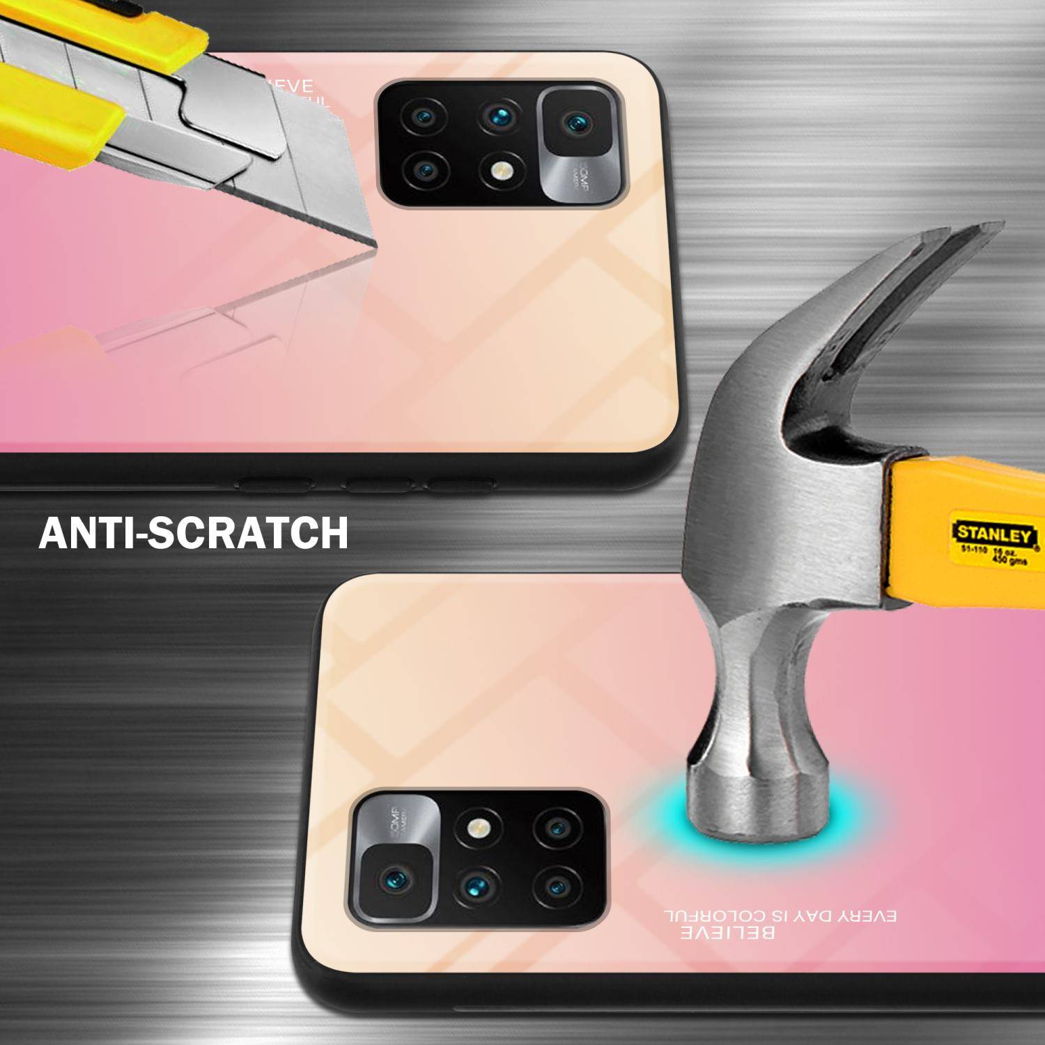 Cadorabo Hülle für Xiaomi RedMi 10 / RedMi NOTE 11 4G Schutz Hülle in Schwarz Handyhülle TPU Etui Cover Case Tempered