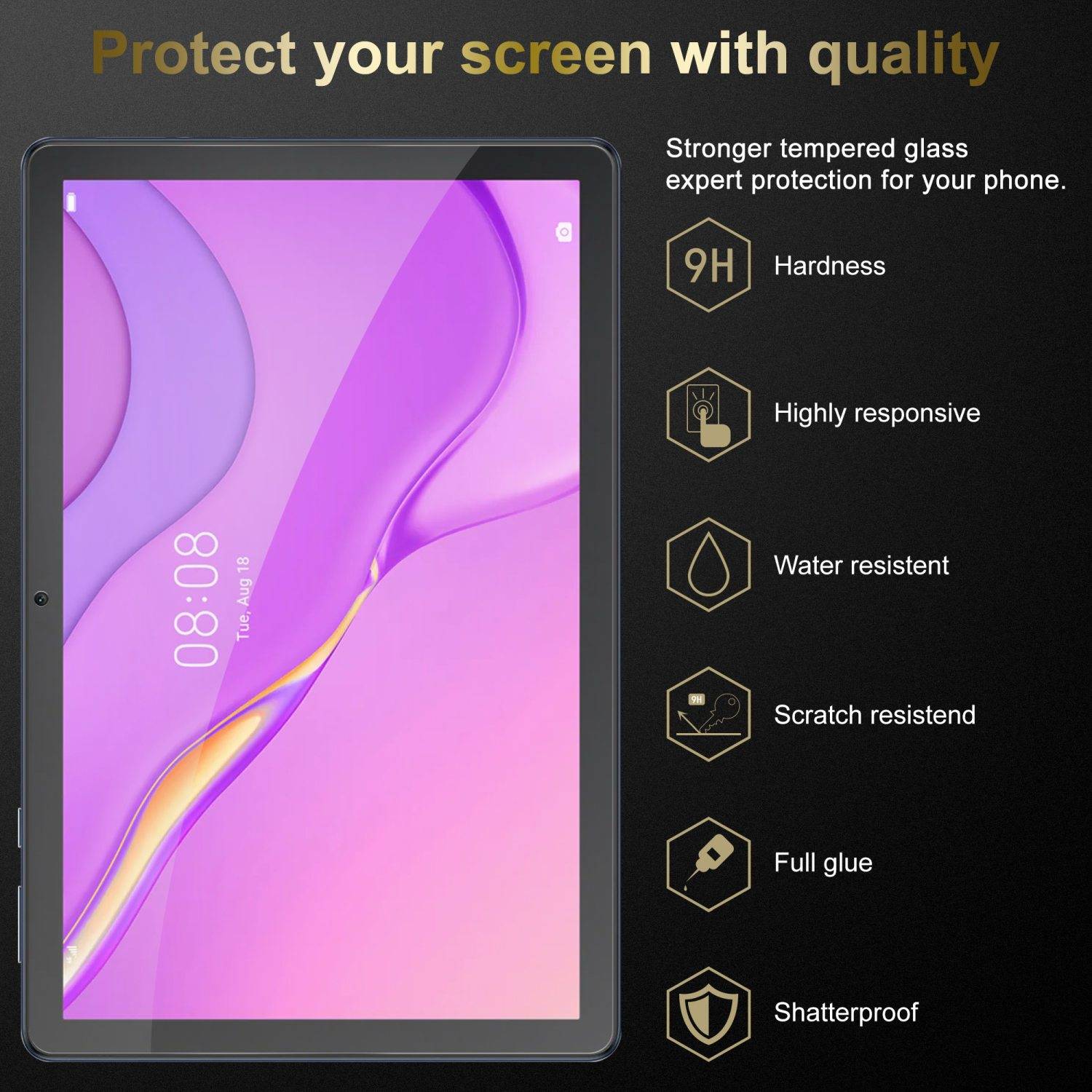 Cadorabo Panzer Folie für Huawei MatePad T 10 (9.7 Zoll) / T 10s (10.1 Zoll) in Transparent Schutzfolie Tablet