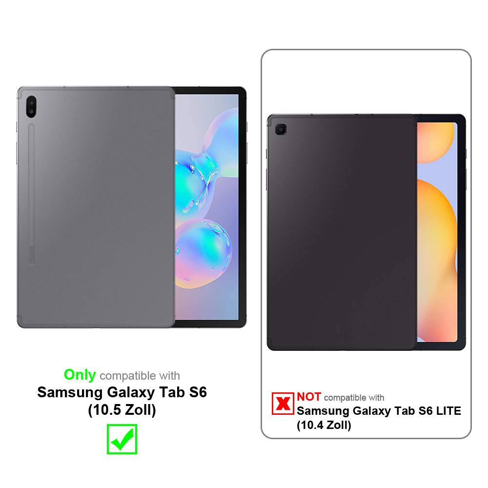 Cadorabo Panzer Folie für Samsung Galaxy Tab S6 (10.5 Zoll) in Transparent Schutzfolie Tablet Gehärtetes Tempered