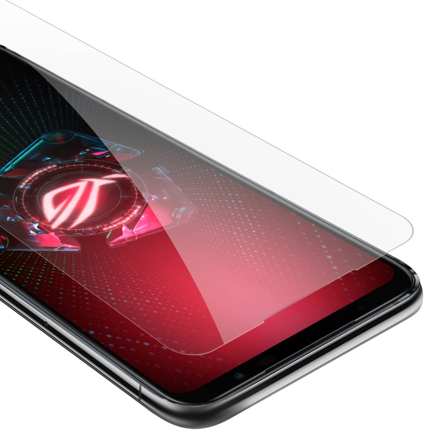 Cadorabo Panzer Folie für Asus ROG Phone 5 Schutzfolie in Transparent Gehärtetes Tempered Display-Schutzglas