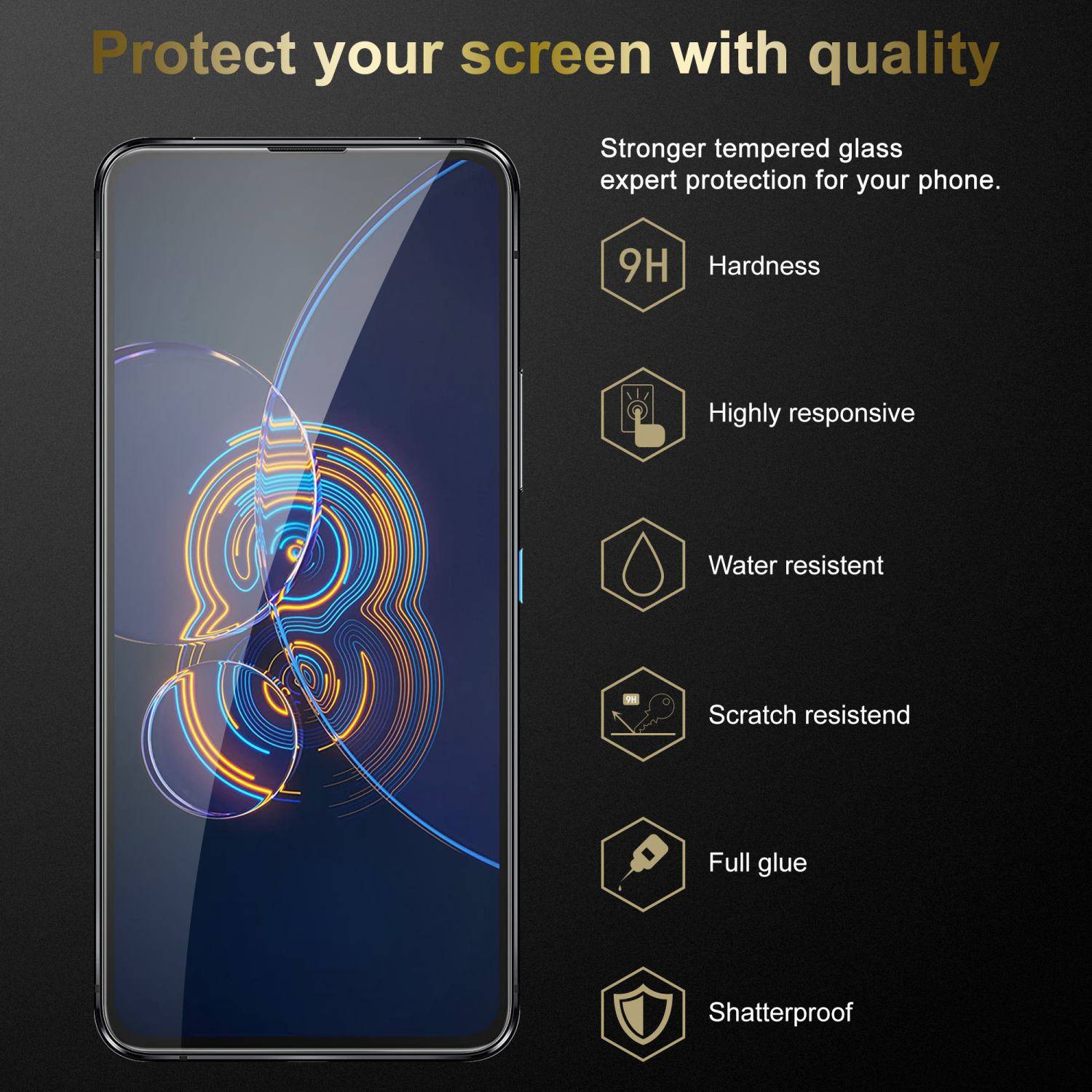 Cadorabo Panzer Folie für Asus ZenFone 8 FLIP Schutzfolie in Transparent Gehärtetes Tempered Display-Schutzglas