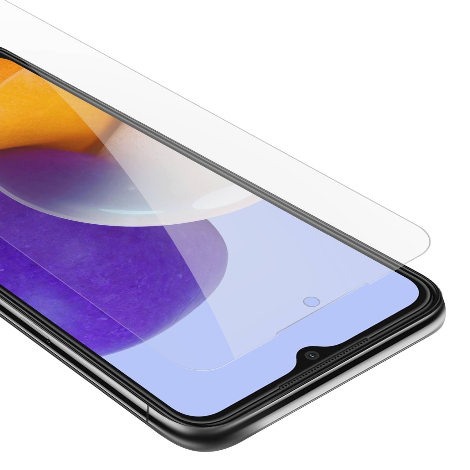 Cadorabo Panzer Folie für Samsung Galaxy A22 5G Schutzfolie in Transparent Gehärtetes Tempered Display-Schutzglas