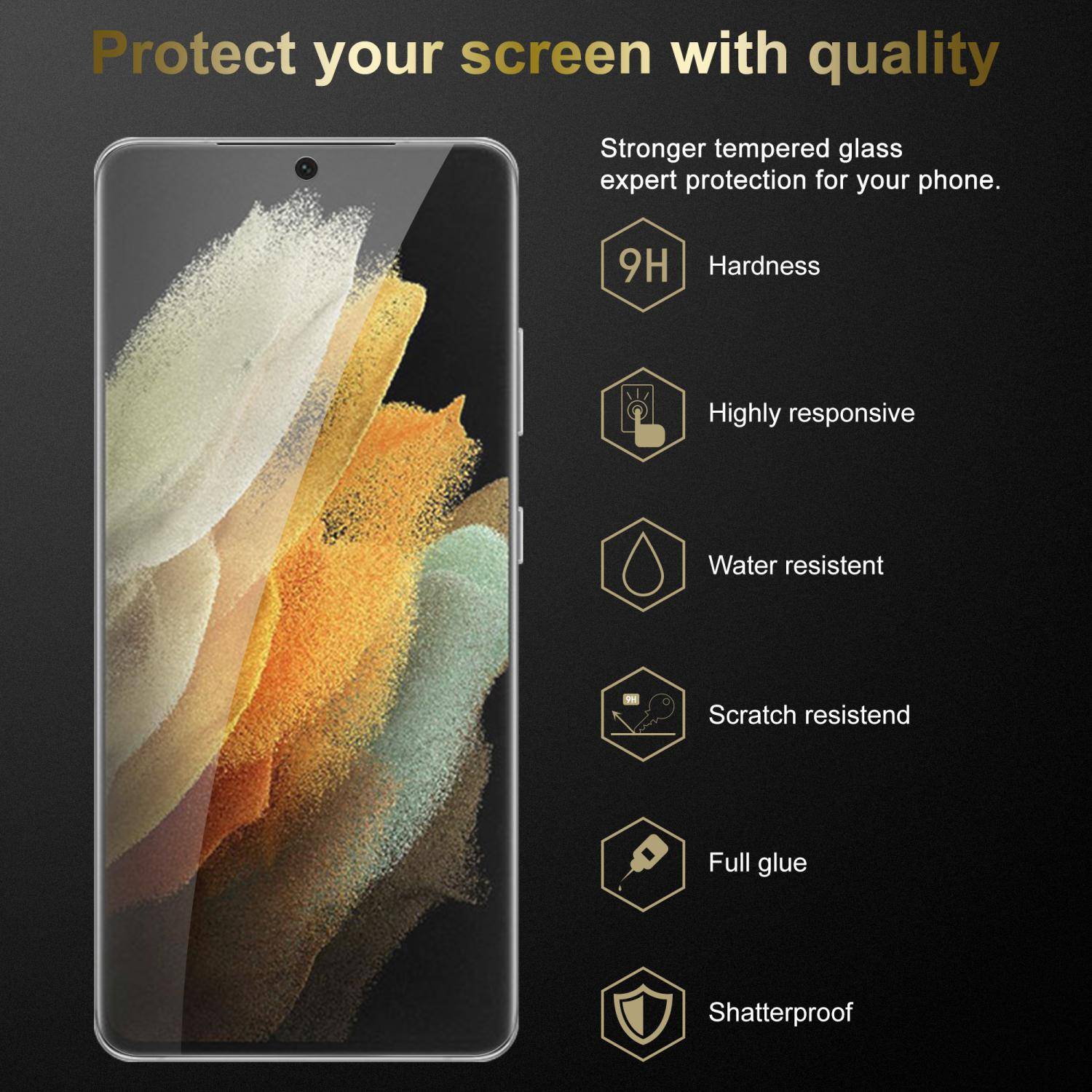 Cadorabo Panzer Folie für Samsung Galaxy S22 ULTRA Schutzfolie in Transparent Gehärtetes Tempered Display-Schutzglas