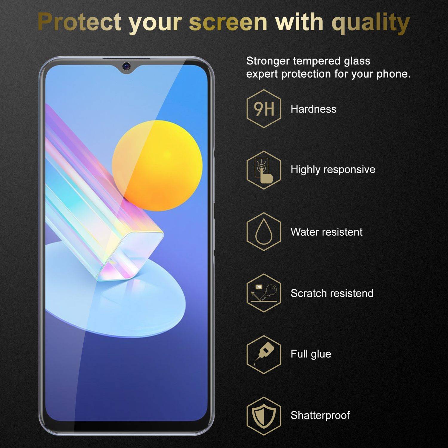 Cadorabo Panzer Folie für Vivo Y52 5G / Y72 5G Schutzfolie in Transparent Gehärtetes Tempered Display-Schutzglas