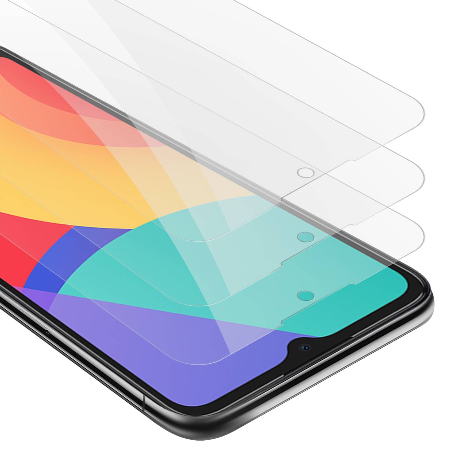 Cadorabo 3x Panzer Folie für Alcatel 1S 2021 / 3L 2021 Schutzfolie in Transparent Folie Tempered Display-Schutzglas