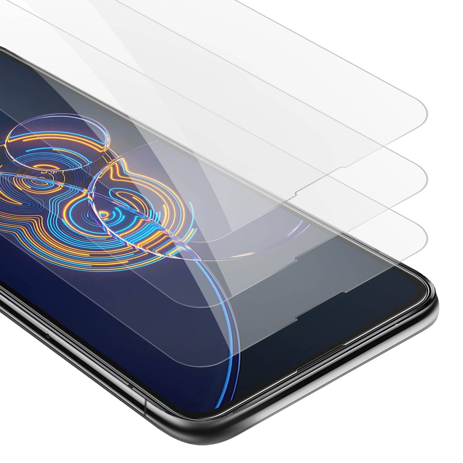 Cadorabo 3x Panzer Folie für Asus ZenFone 8 FLIP Schutzfolie in Transparent Folie Tempered Display-Schutzglas