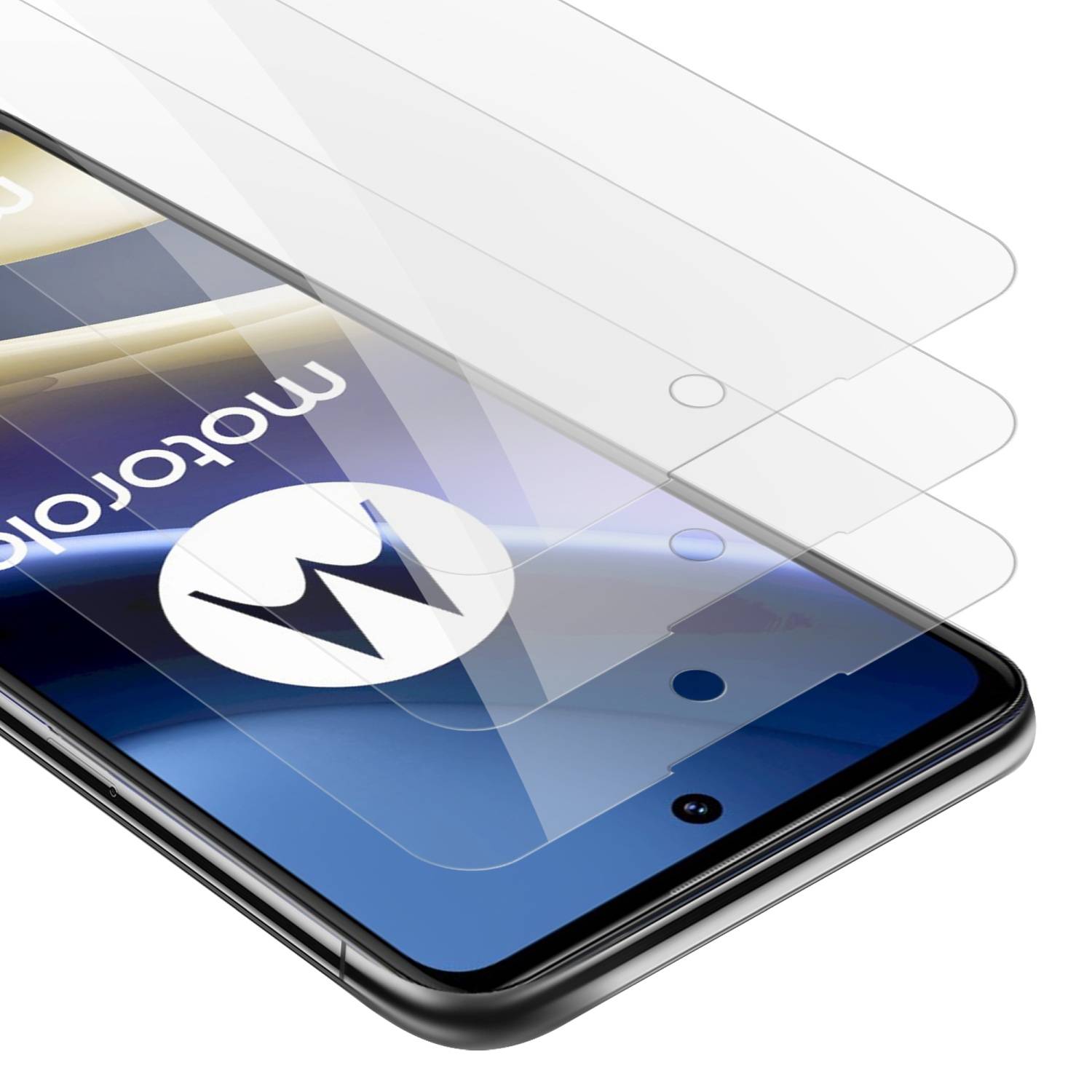 Cadorabo 3x Panzer Folie für Motorola MOTO G51 5G Schutzfolie in Transparent Folie Tempered Display-Schutzglas