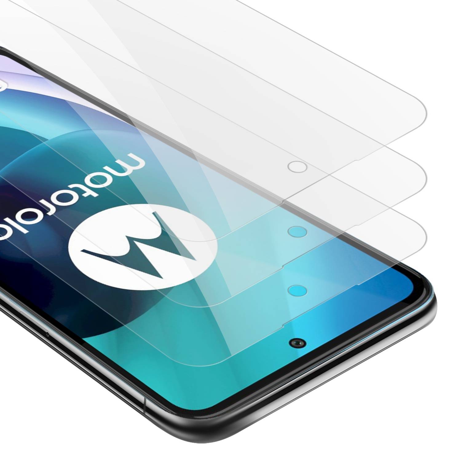 Cadorabo 3x Panzer Folie für Motorola MOTO G71 5G Schutzfolie in Transparent Folie Tempered Display-Schutzglas