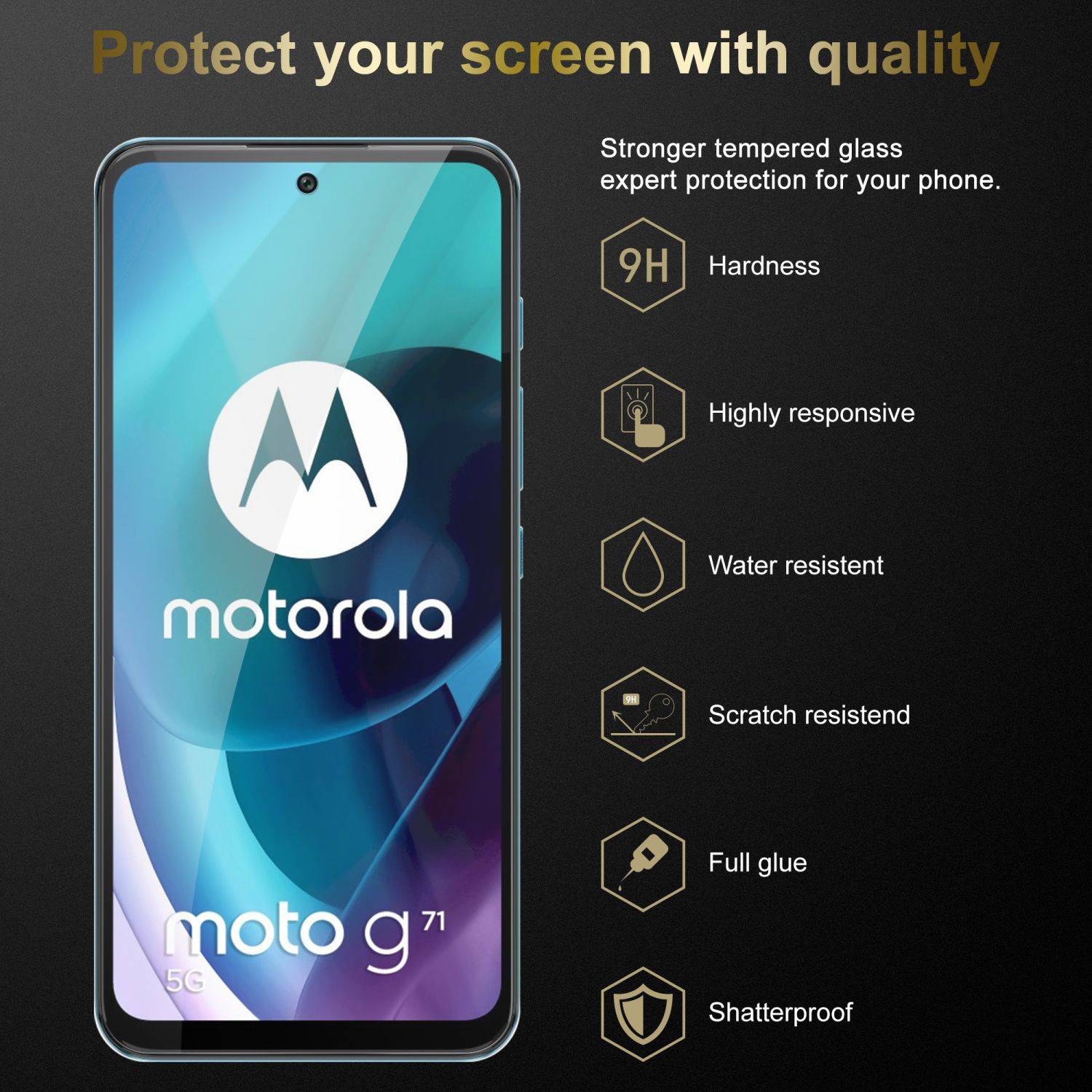 Cadorabo 3x Panzer Folie für Motorola MOTO G71 5G Schutzfolie in Transparent Folie Tempered Display-Schutzglas