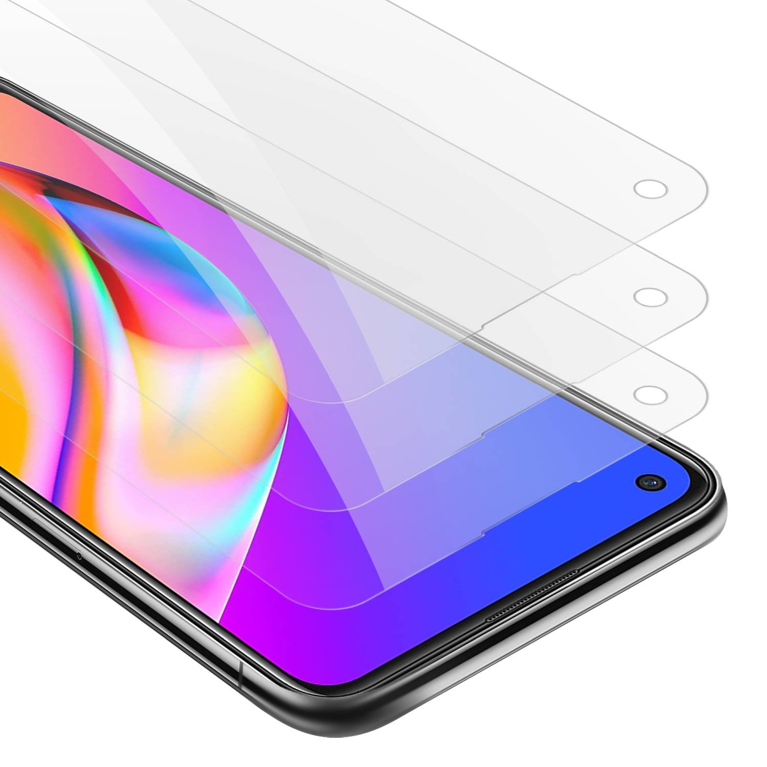 Cadorabo 3x Panzer Folie für Oppo A94 5G Schutzfolie in Transparent Folie Tempered Display-Schutzglas