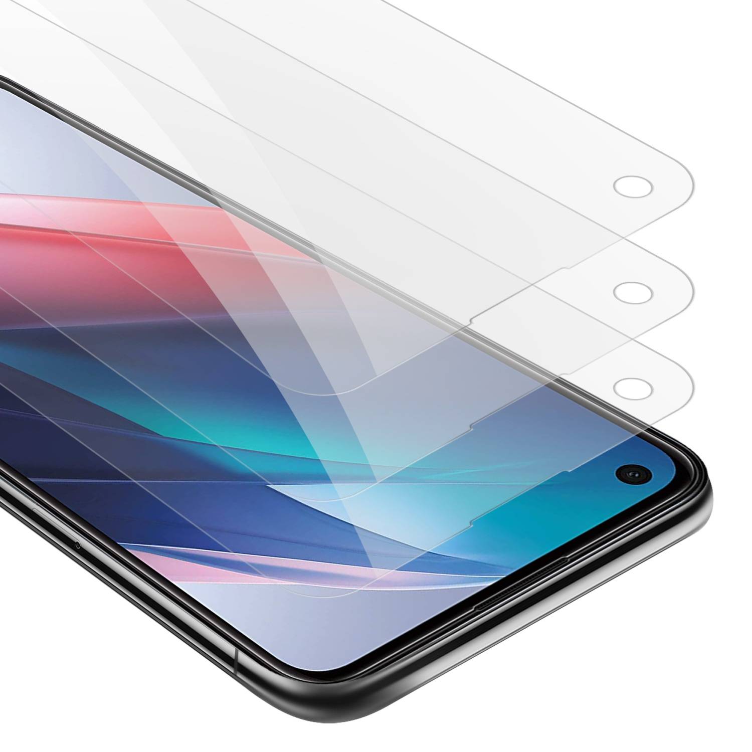 Cadorabo 3x Panzer Folie für Oppo FIND X3 LITE Schutzfolie in Transparent Folie Tempered Display-Schutzglas