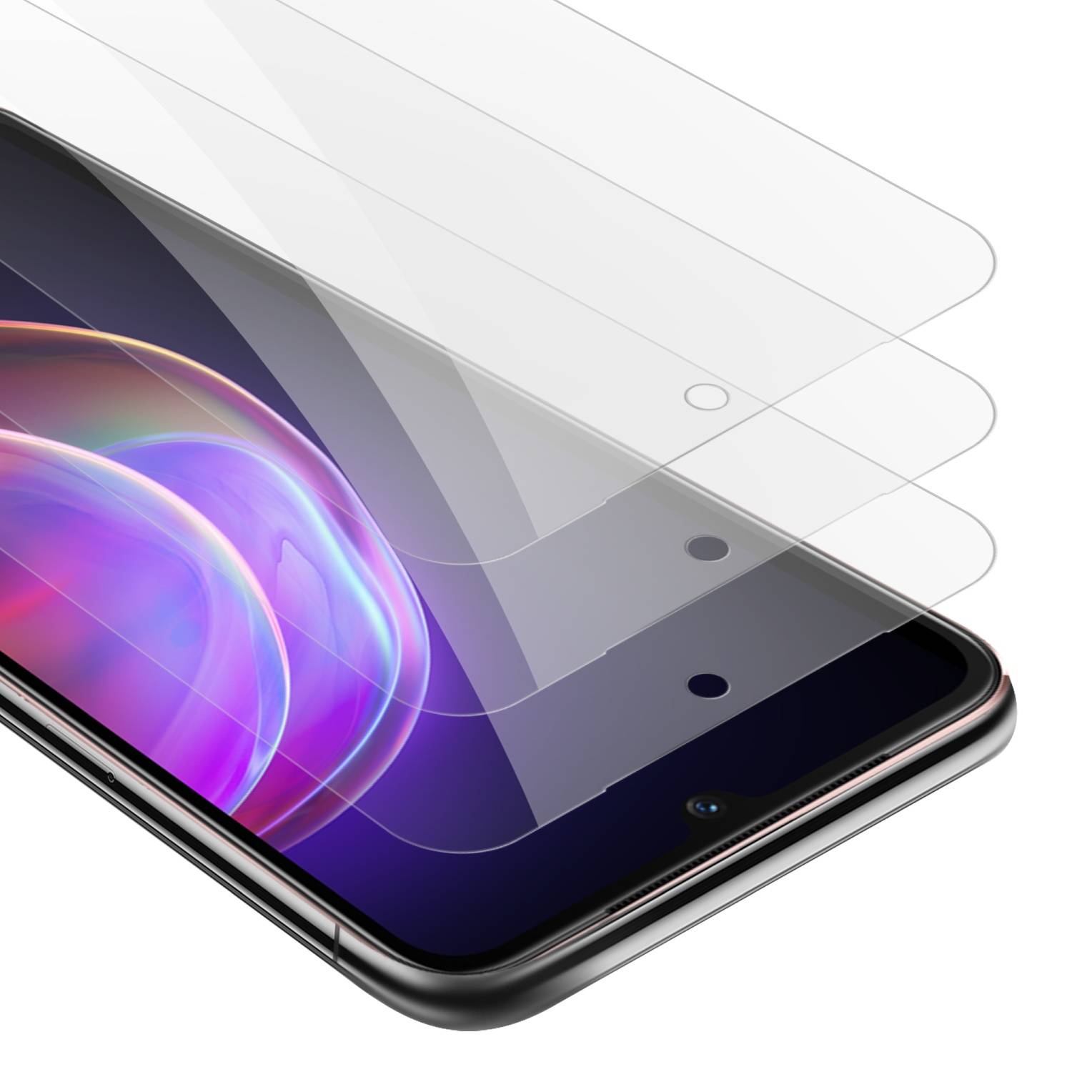 Cadorabo 3x Panzer Folie für Vivo V21 4G / 5G Schutzfolie in Transparent Folie Tempered Display-Schutzglas