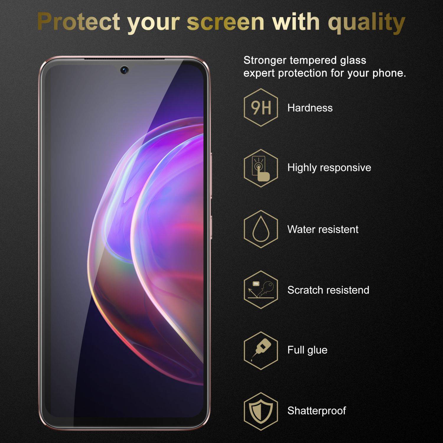 Cadorabo 3x Panzer Folie für Vivo V21 4G / 5G Schutzfolie in Transparent Folie Tempered Display-Schutzglas
