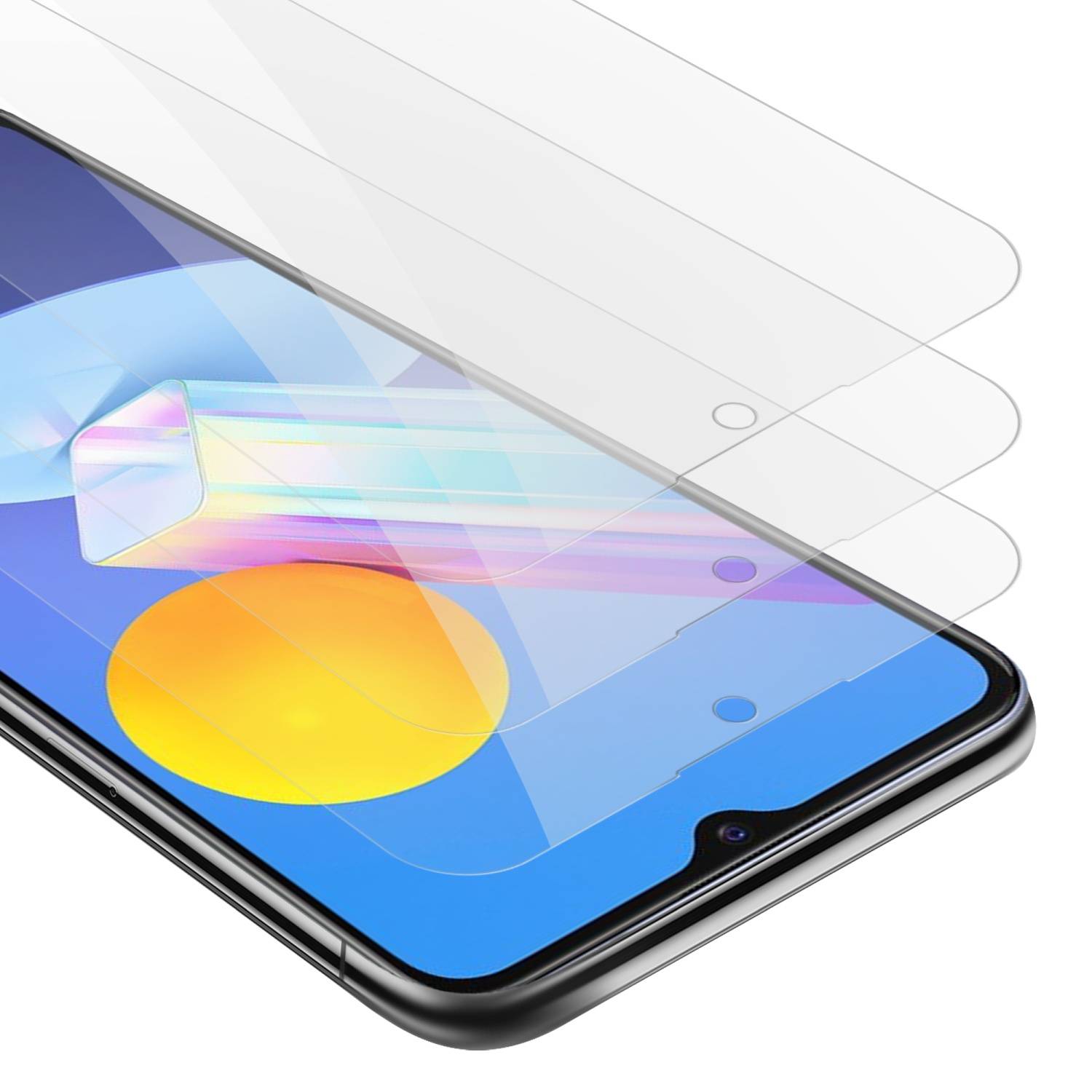 Cadorabo 3x Panzer Folie für Vivo Y52 5G / Y72 5G Schutzfolie in Transparent Folie Tempered Display-Schutzglas