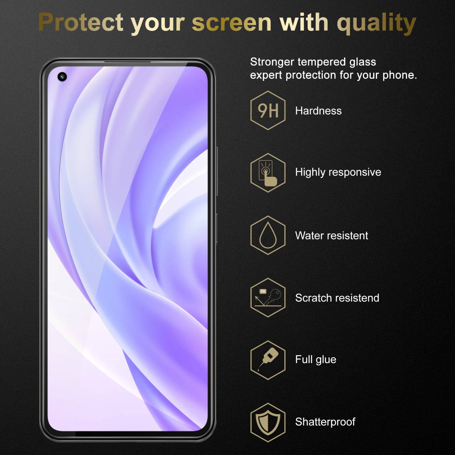 Cadorabo 3x Panzer Folie für Xiaomi Mi 11 LITE (4G / 5G) / 11 LITE NE Schutzfolie in Transparent Folie Tempered