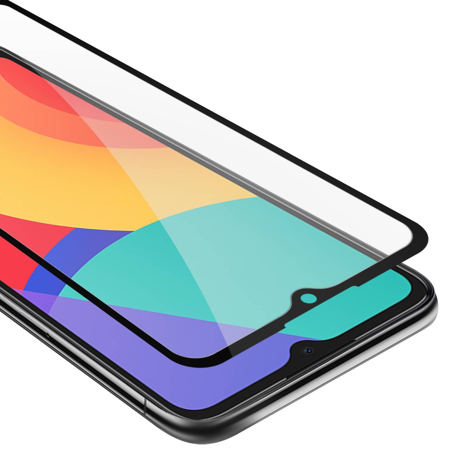 Cadorabo Panzerfolie für Alcatel 1S 2021 / 3L 2021 Schutzfolie in Schwarz Vollbild Folie Tempered Display Schutzglas