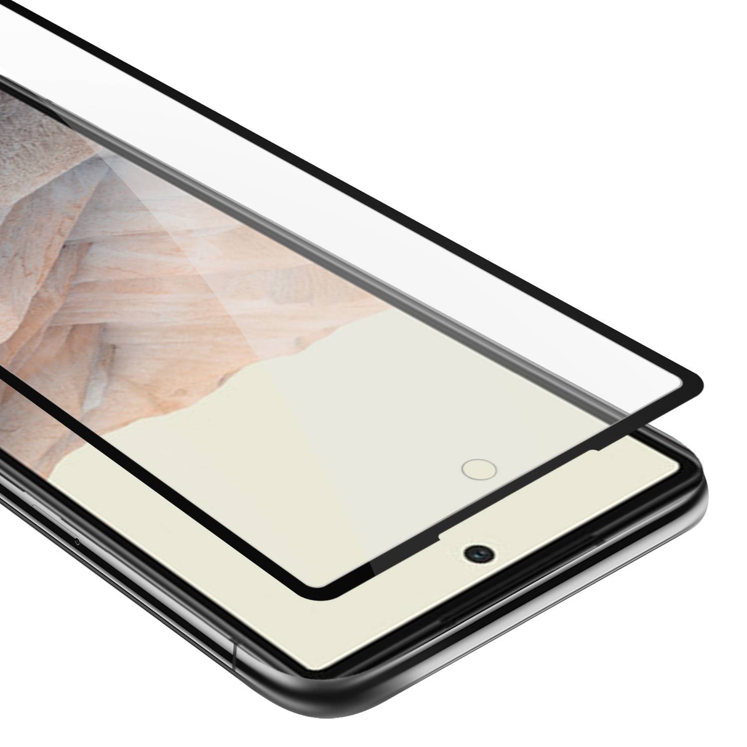Cadorabo Panzerfolie für Google PIXEL 6 Schutzfolie in Schwarz Vollbild Folie Tempered Display Schutzglas