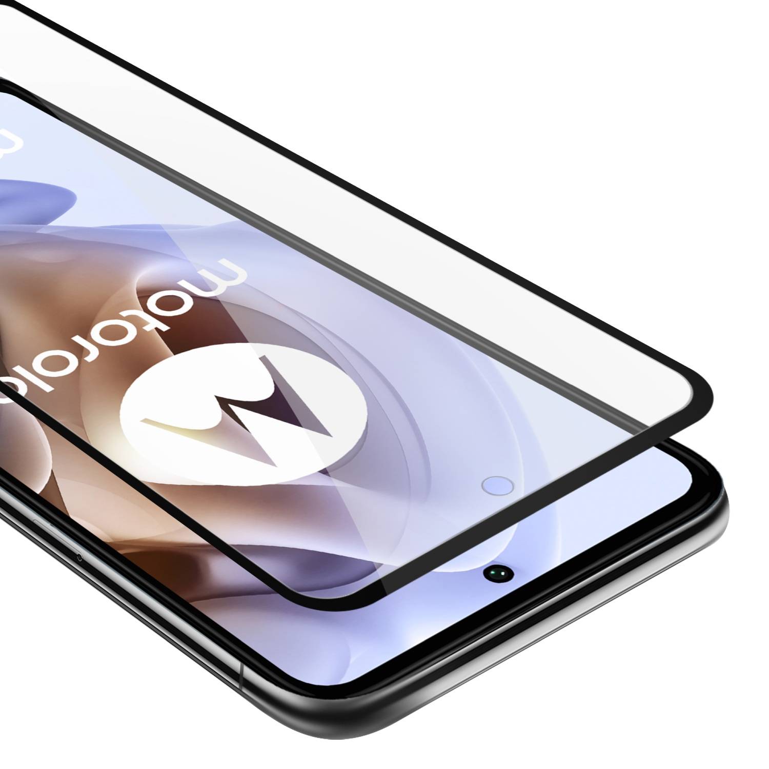 Cadorabo Panzerfolie für Motorola MOTO G31 / G41 Schutzfolie in Schwarz Vollbild Folie Tempered Display Schutzglas