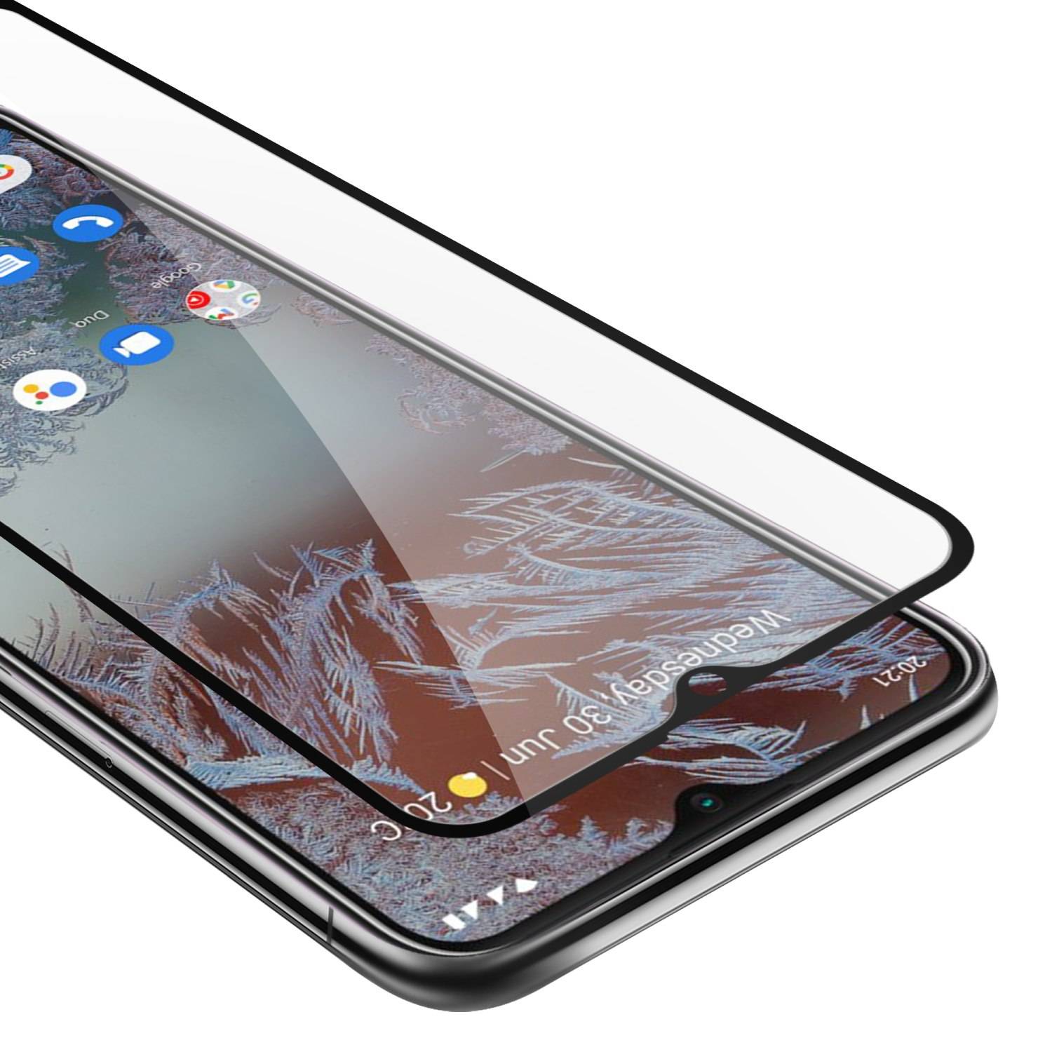 Cadorabo Panzerfolie für Nokia G10 / G20 Schutzfolie in Schwarz Vollbild Folie Tempered Display Schutzglas