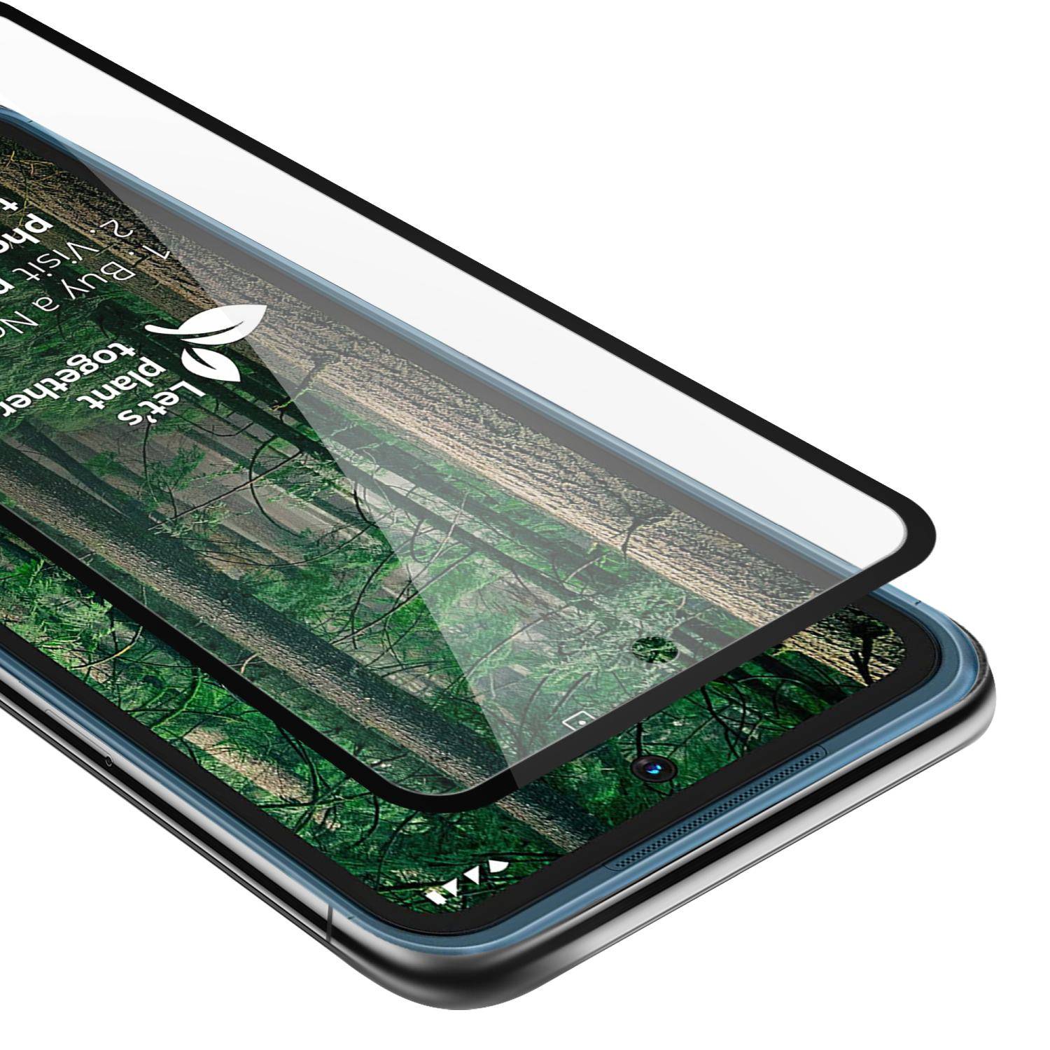 Cadorabo Panzerfolie für Nokia XR20 Schutzfolie in Schwarz Vollbild Folie Tempered Display Schutzglas
