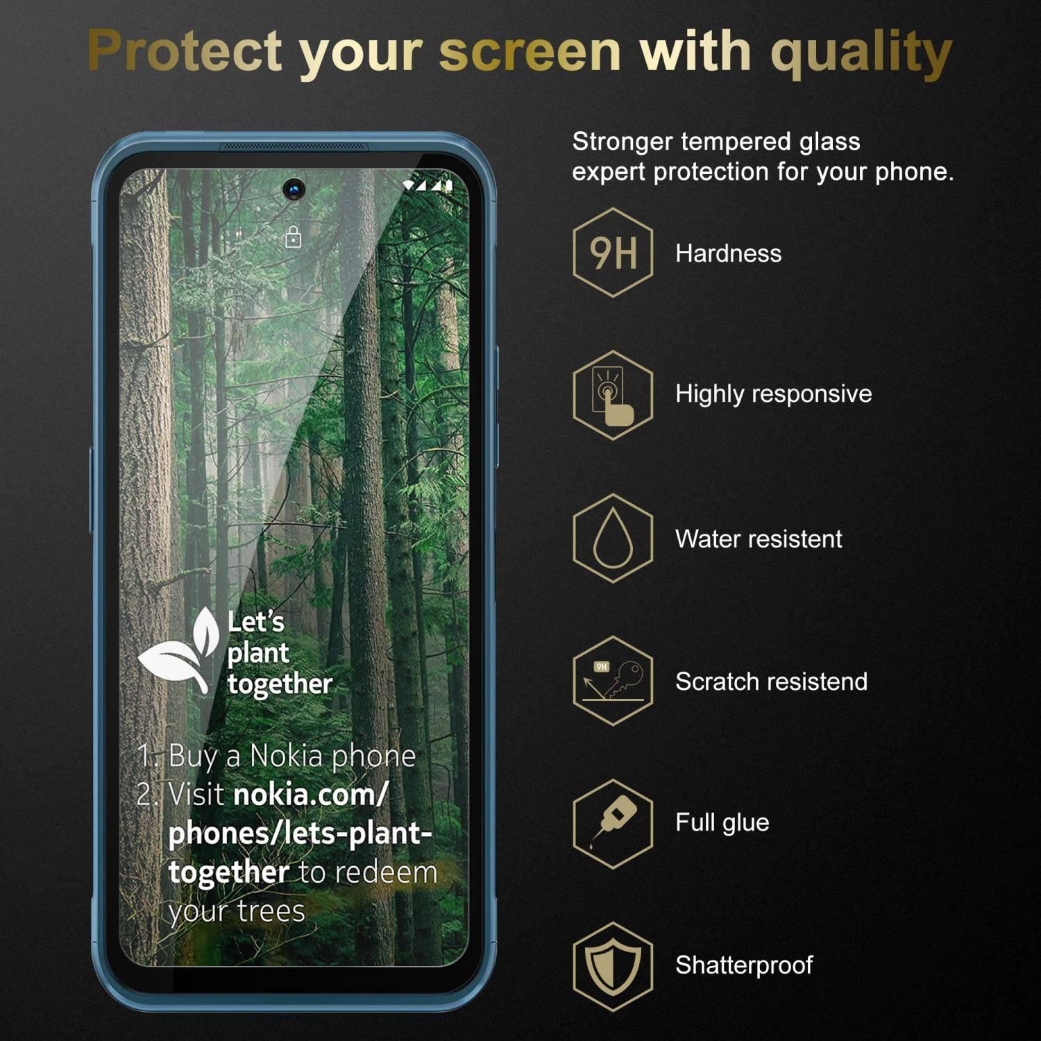 Cadorabo Panzerfolie für Nokia XR20 Schutzfolie in Schwarz Vollbild Folie Tempered Display Schutzglas