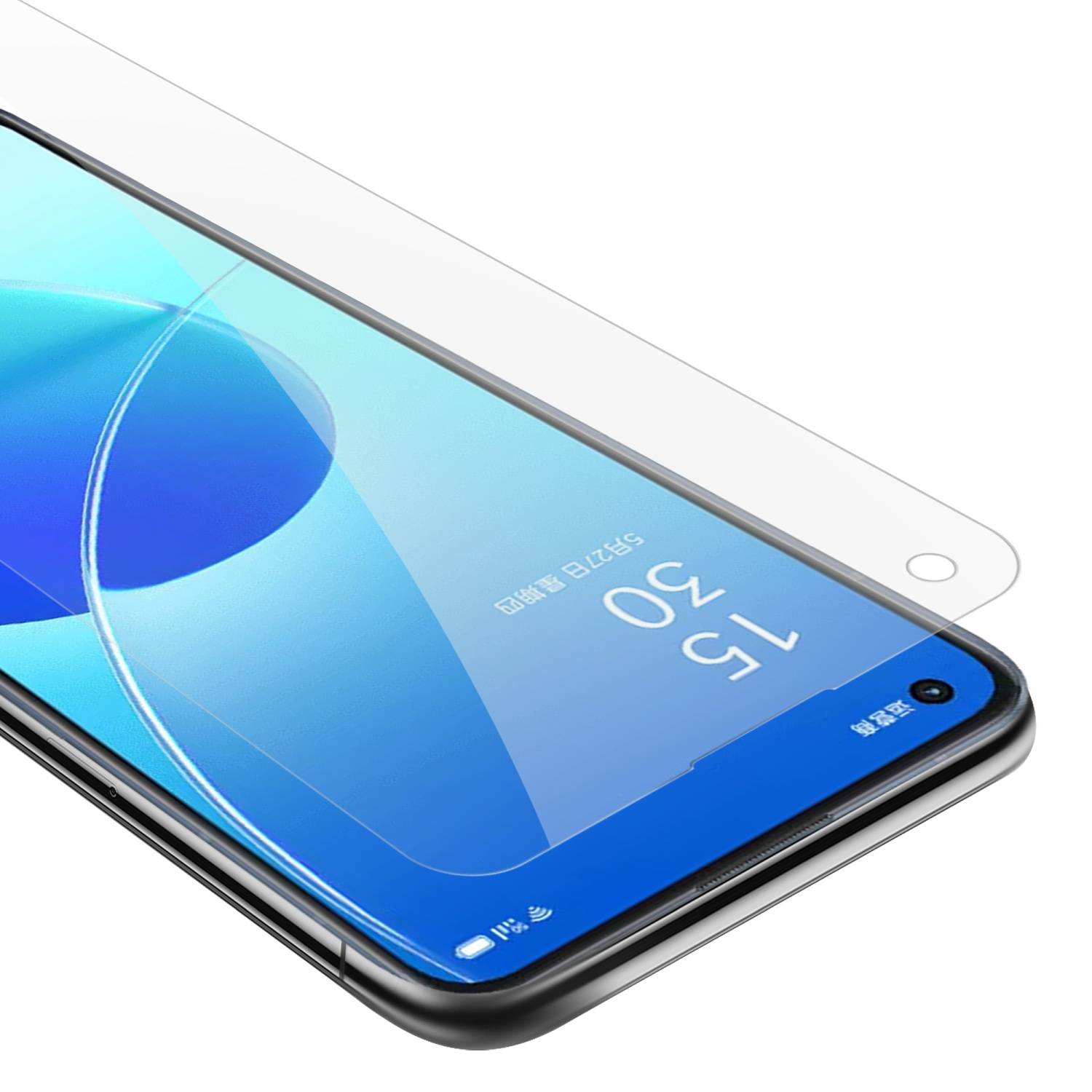 Cadorabo Panzerfolie für Oppo Reno6 5G Schutzfolie in Schwarz Vollbild Folie Tempered Display Schutzglas