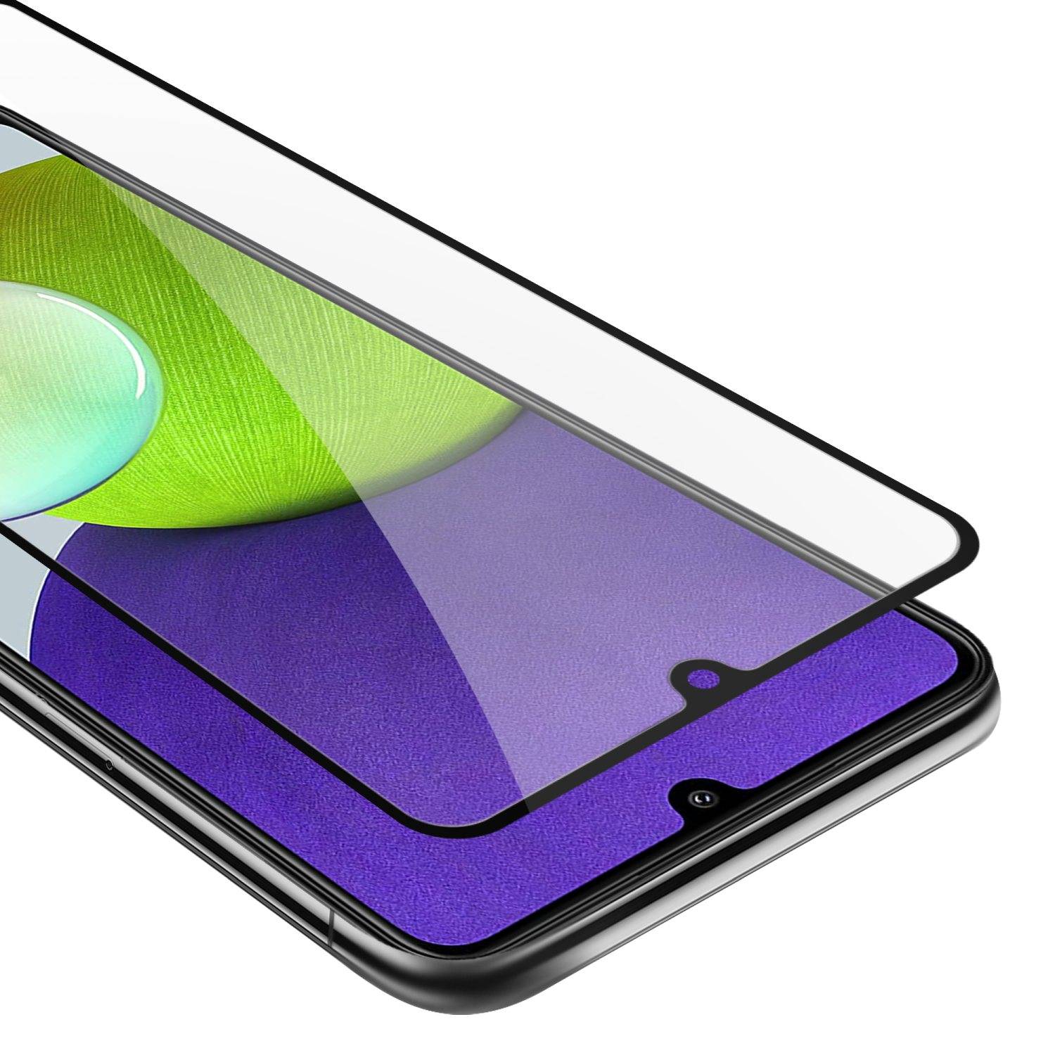 Cadorabo Panzerfolie für Samsung Galaxy A22 4G / M22 / M32 4G Schutzfolie in Schwarz Vollbild Folie Tempered Display