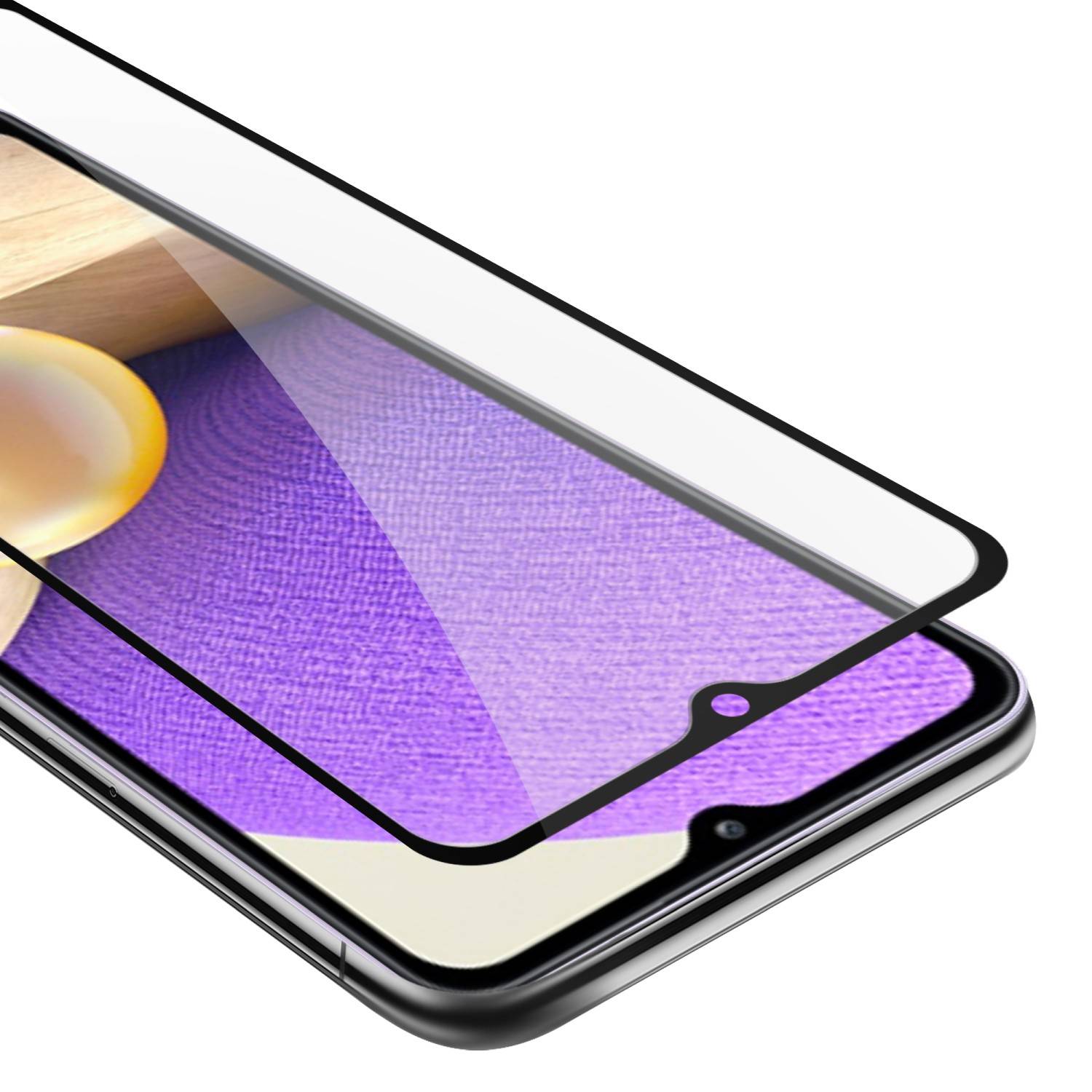 Cadorabo Panzerfolie für Samsung Galaxy A33 5G Schutzfolie in Schwarz Vollbild Folie Tempered Display Schutzglas