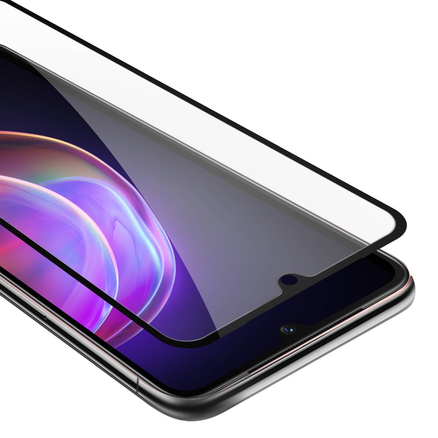 Cadorabo Panzerfolie für Vivo V21 4G / 5G Schutzfolie in Schwarz Vollbild Folie Tempered Display Schutzglas