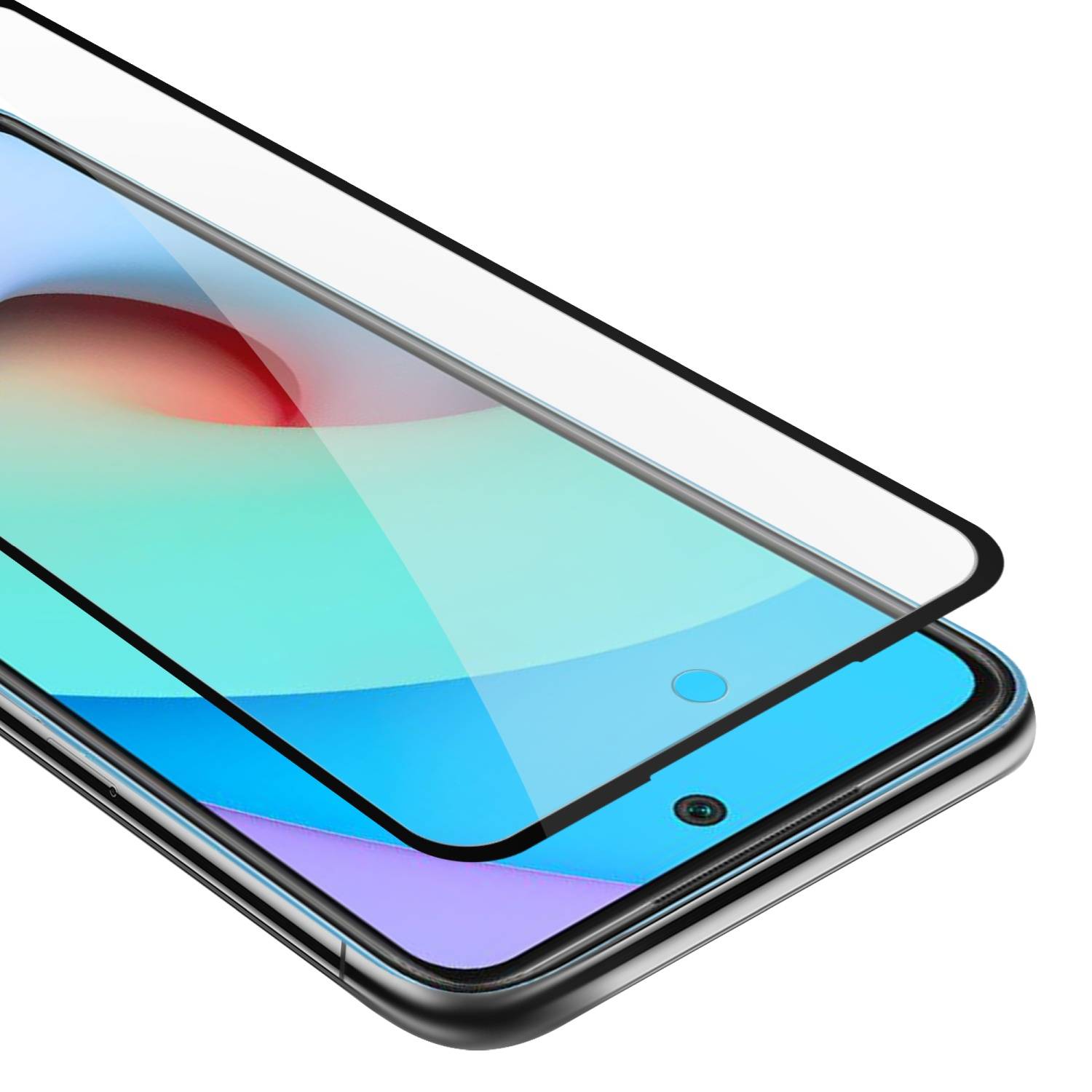 Cadorabo Panzerfolie für Xiaomi RedMi 10 / RedMi NOTE 11 4G Schutzfolie in Schwarz Vollbild Folie Tempered Display