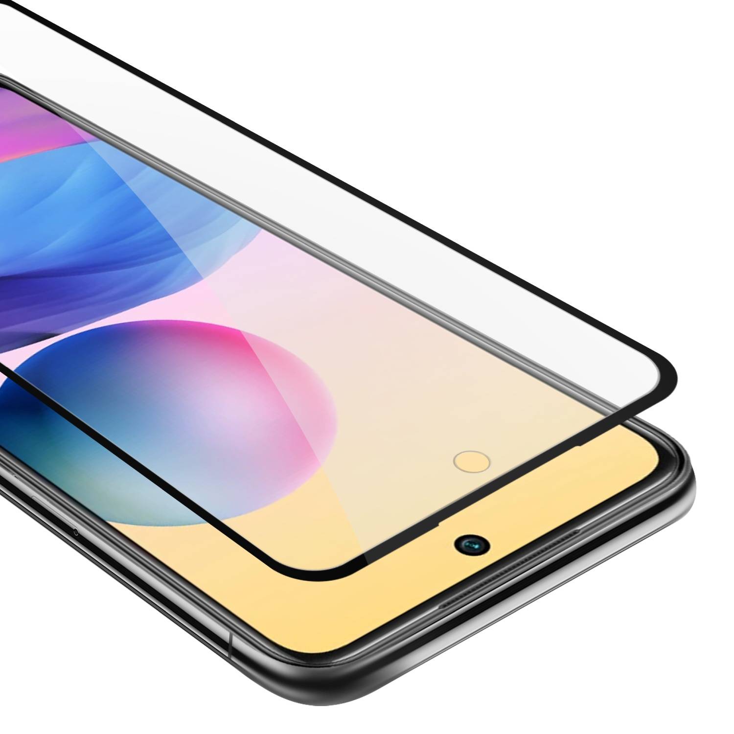 Cadorabo Panzerfolie für Xiaomi RedMi NOTE 10 5G / POCO M3 PRO 5G Schutzfolie in Schwarz Vollbild Folie Tempered Display