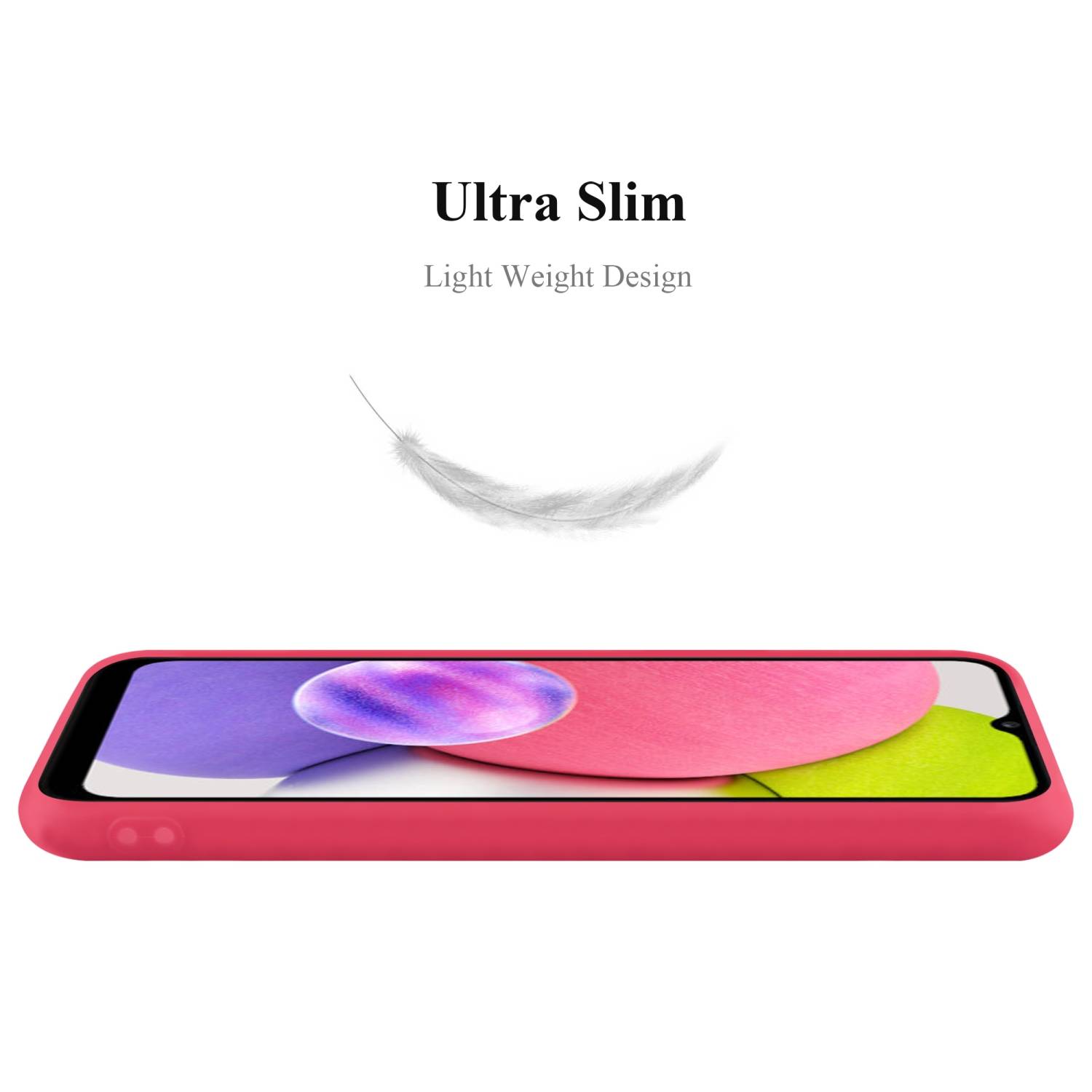 Cadorabo Hülle für Samsung Galaxy A03s Schutzhülle in Rot Handyhülle TPU Silikon Etui Case Cover