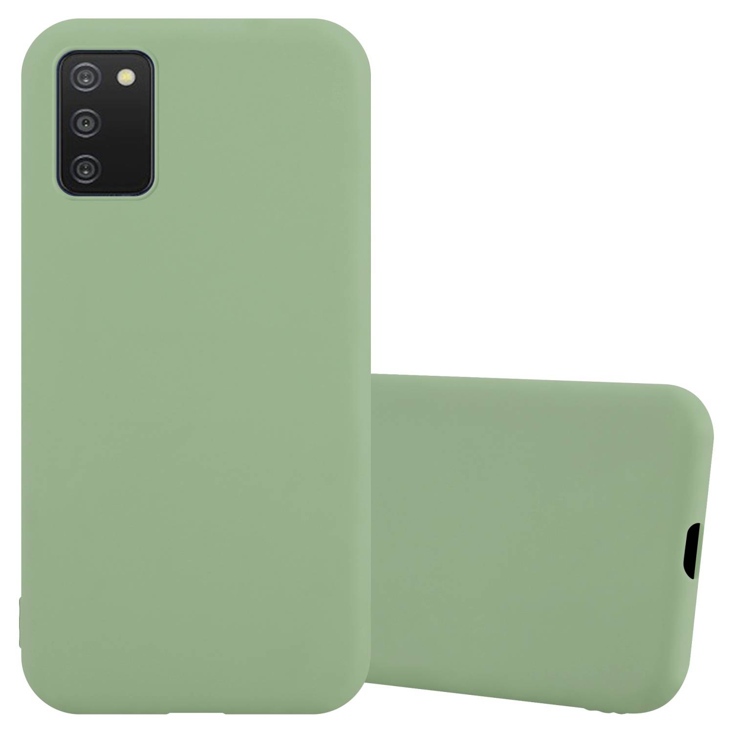 Cadorabo Hülle für Samsung Galaxy A03s Schutzhülle in Grün Handyhülle TPU Silikon Etui Case Cover