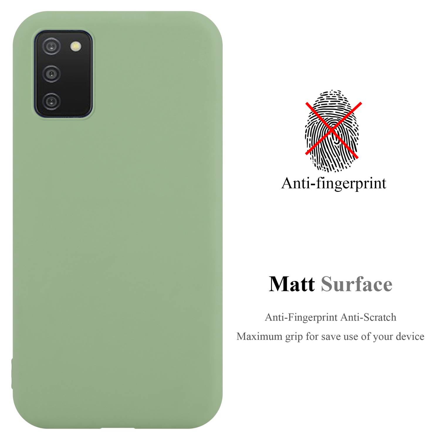 Cadorabo Hülle für Samsung Galaxy A03s Schutzhülle in Grün Handyhülle TPU Silikon Etui Case Cover