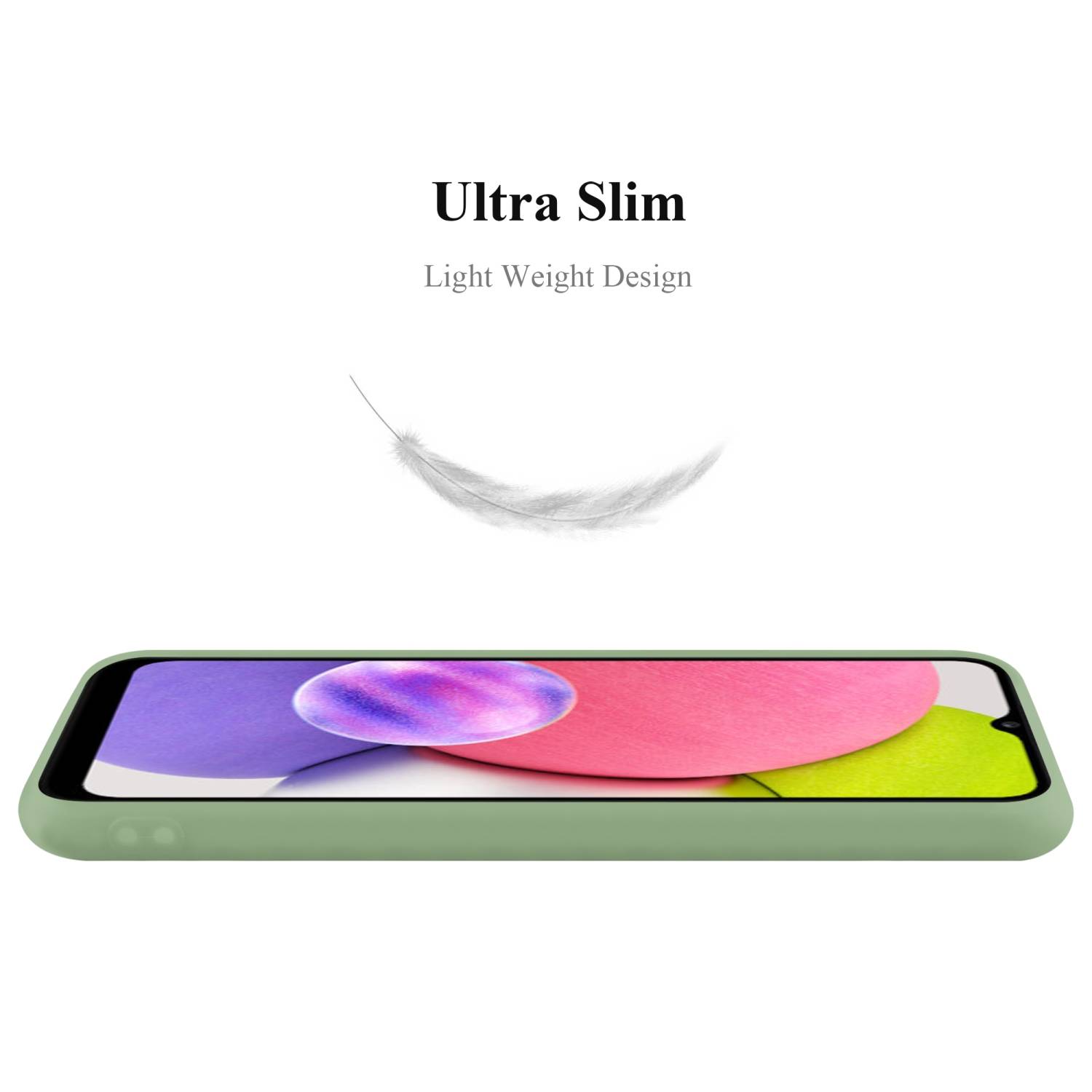 Cadorabo Hülle für Samsung Galaxy A03s Schutzhülle in Grün Handyhülle TPU Silikon Etui Case Cover