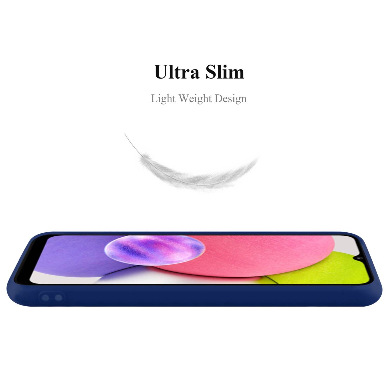 Cadorabo Hülle für Samsung Galaxy A03s Schutzhülle in Blau Handyhülle TPU Silikon Etui Case Cover