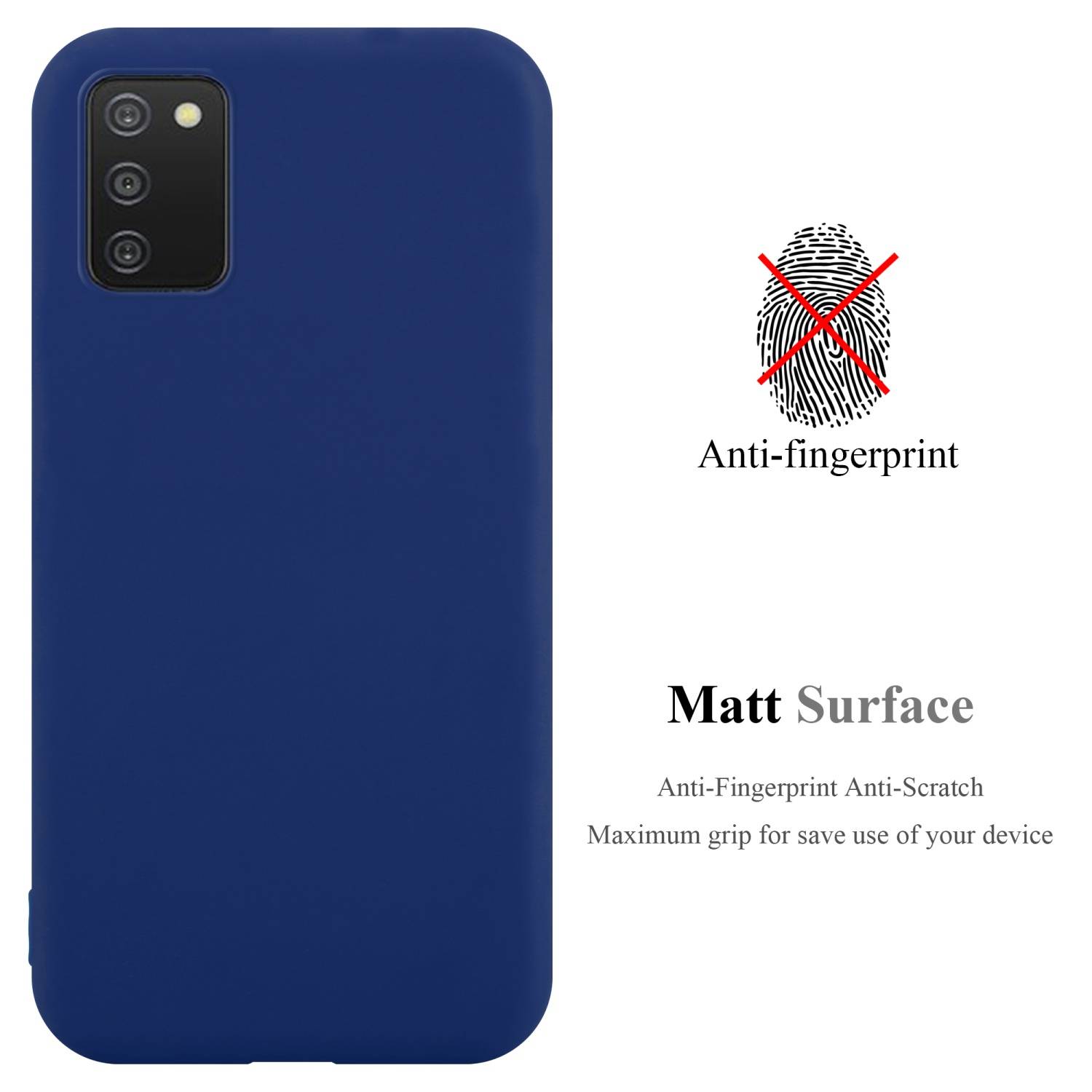 Cadorabo Hülle für Samsung Galaxy A03s Schutzhülle in Blau Handyhülle TPU Silikon Etui Case Cover
