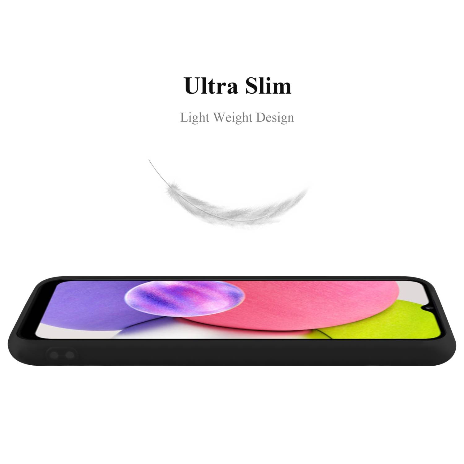 Cadorabo Hülle für Samsung Galaxy A03s Schutzhülle in Schwarz Handyhülle TPU Silikon Etui Case Cover